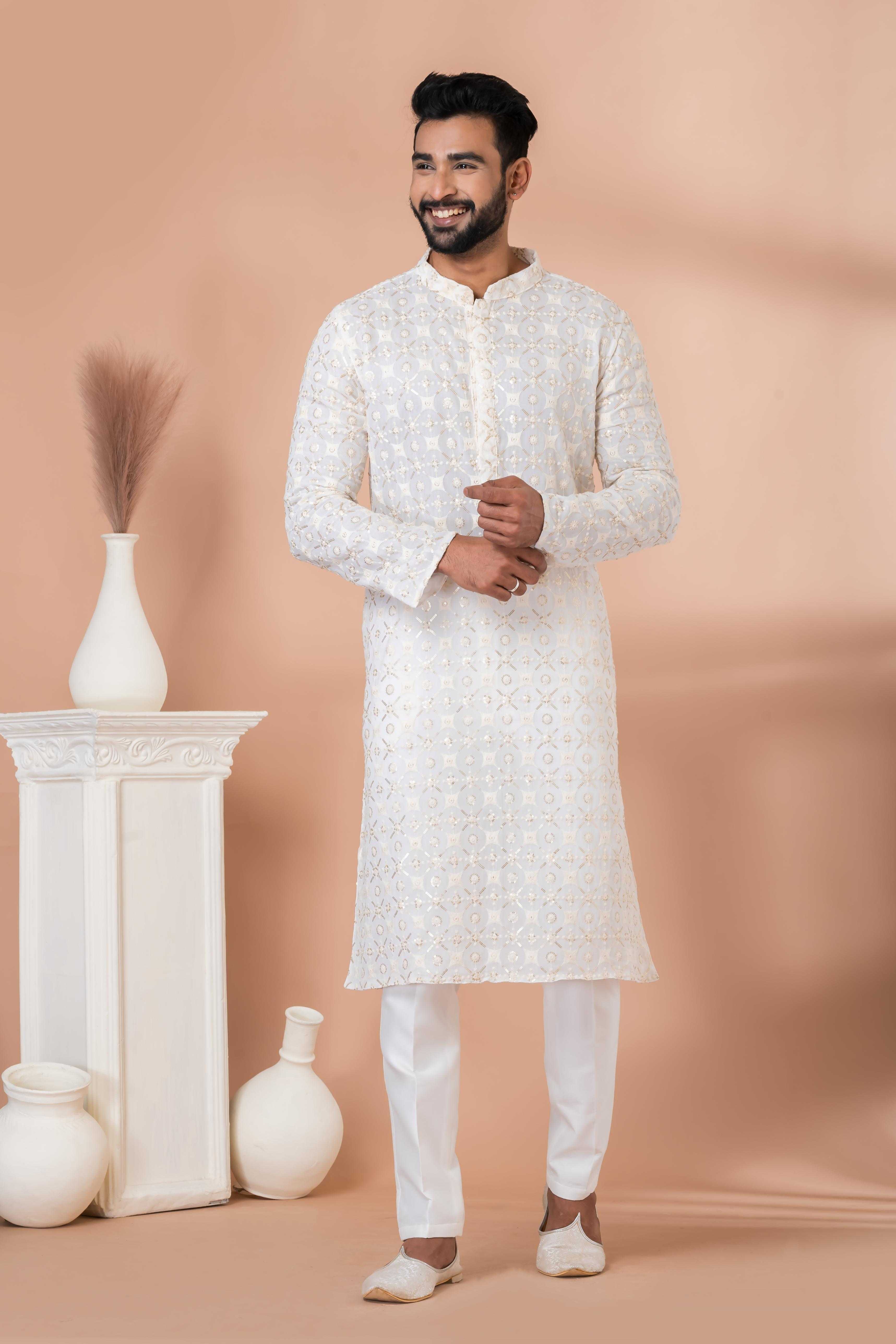 Ynf Georgette RIN223 3309B Mens Wear Festive Collections Wholesale Mens Kurtas Mens Kurta Pyjama Onam Collections Manufacturer