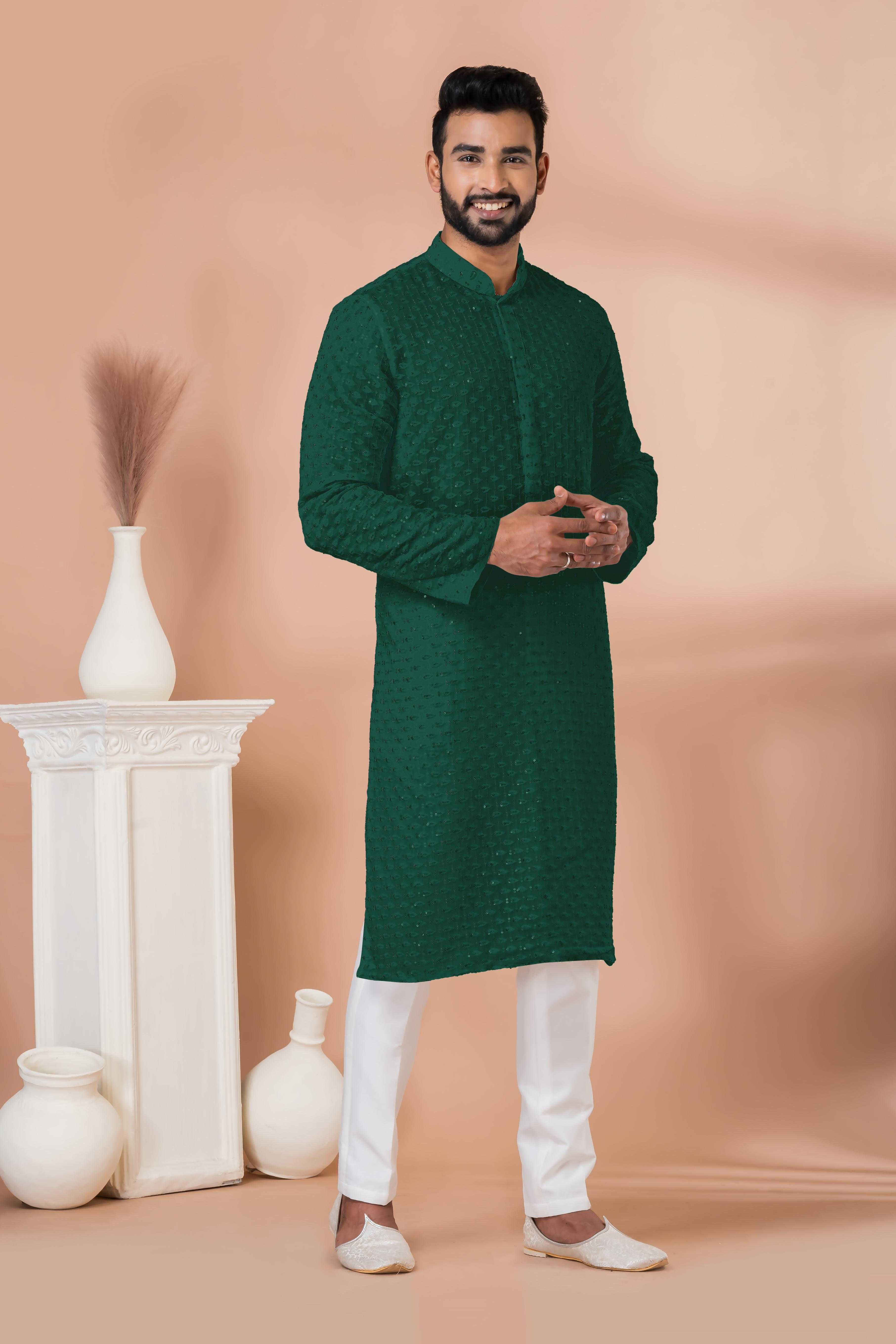 Ynf Georgette RIN223 3310R-A Mens Wear Wholesale Mens Kurtas Mens Kurta Pyjama Men Wedding kurta Manufacturer