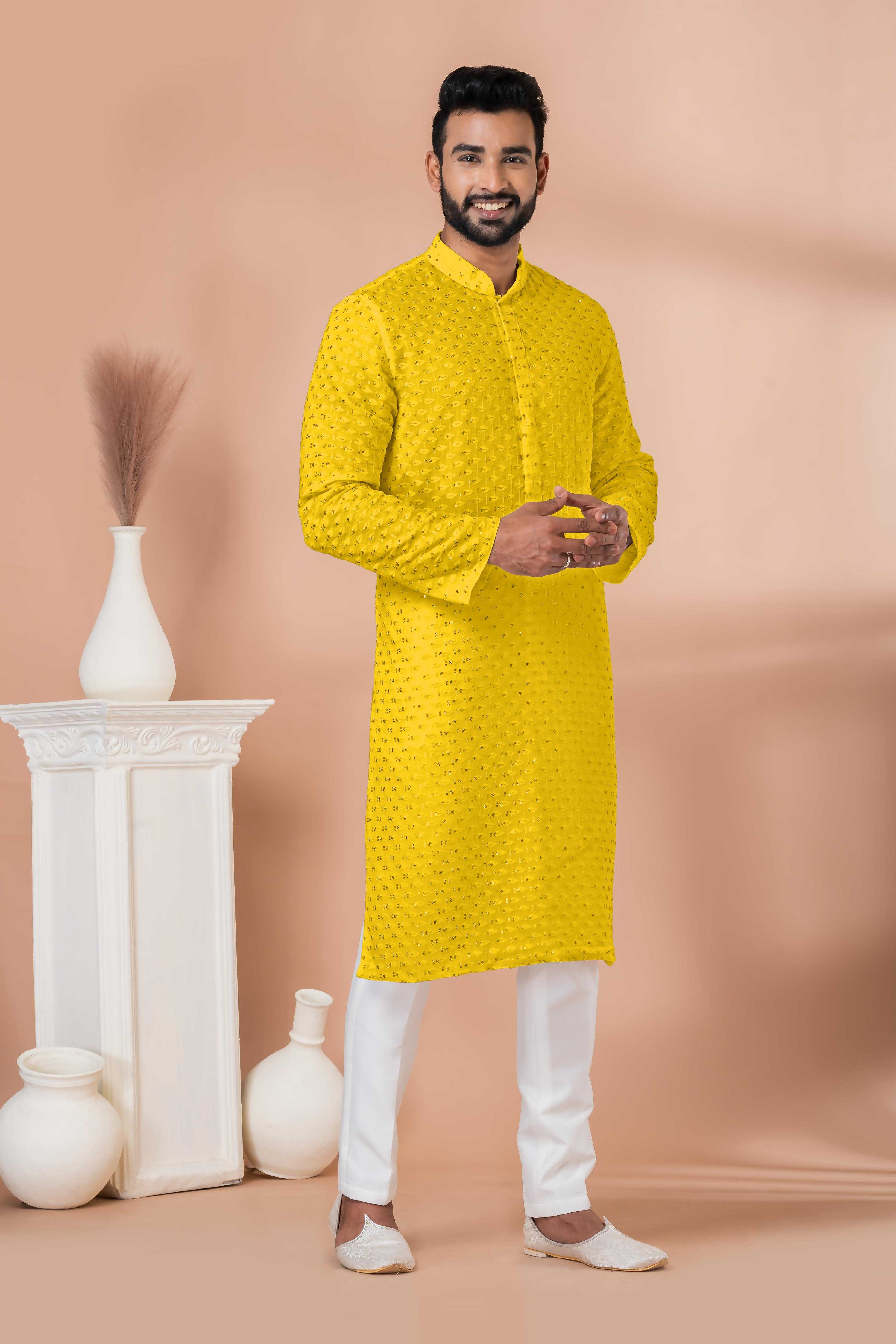 Ynf Georgette RIN223 3310Y-B Mens Wear Wholesale Mens Kurtas Mens Kurta Pyjama Men Wedding kurta Manufacturer