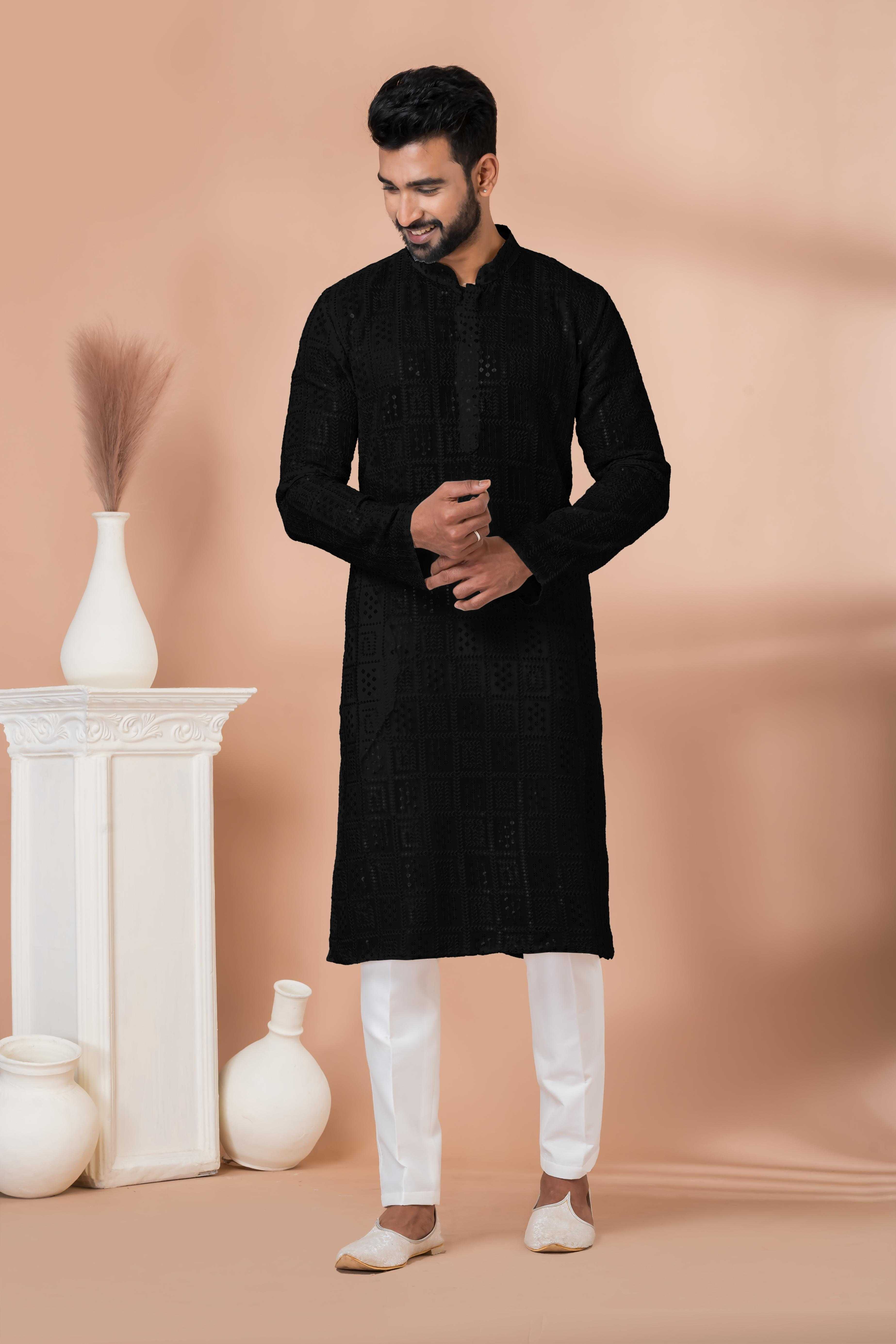 Ynf Georgette RIN223 3311B-A Mens Wear Wholesale Mens Kurtas Mens Kurta Pyjama Men Wedding kurta Manufacturer