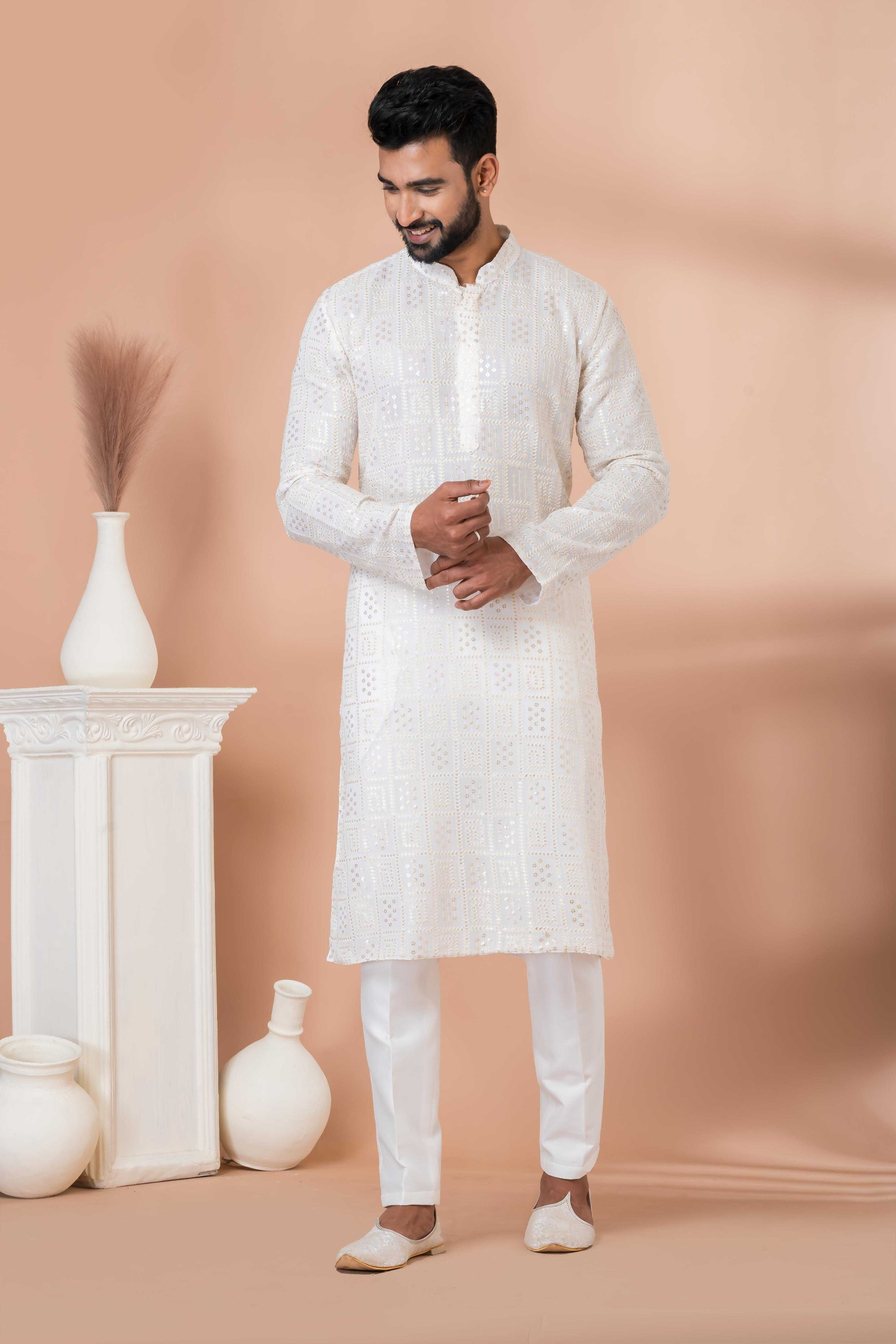 Ynf Georgette RIN223 3311B Mens Wear Festive Collections Wholesale Mens Kurtas Mens Kurta Pyjama Onam Collections Manufacturer