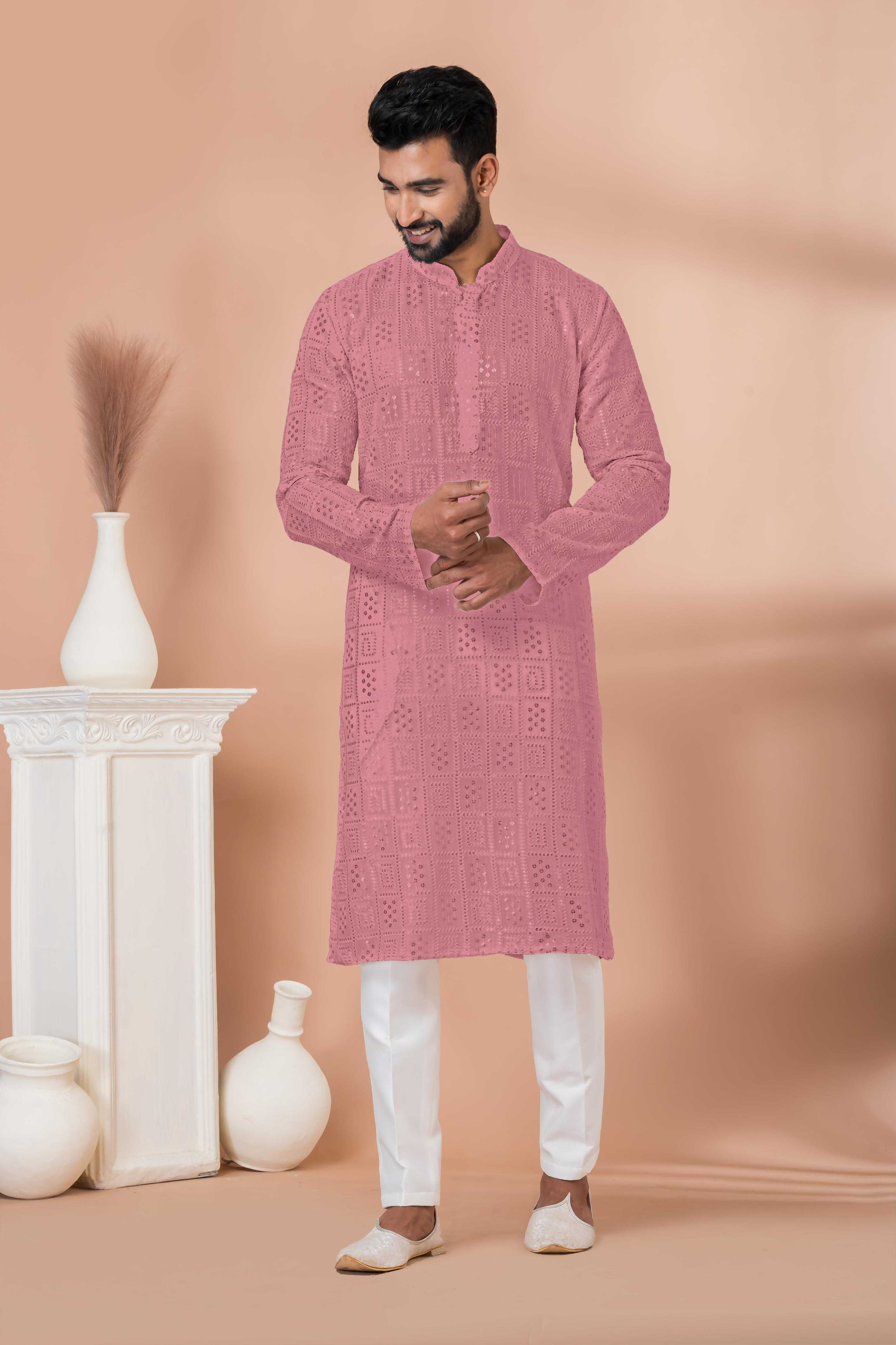 Ynf Georgette RIN223 3311P-B Mens Wear Wholesale Mens Kurtas Mens Kurta Pyjama Men Wedding kurta Manufacturer