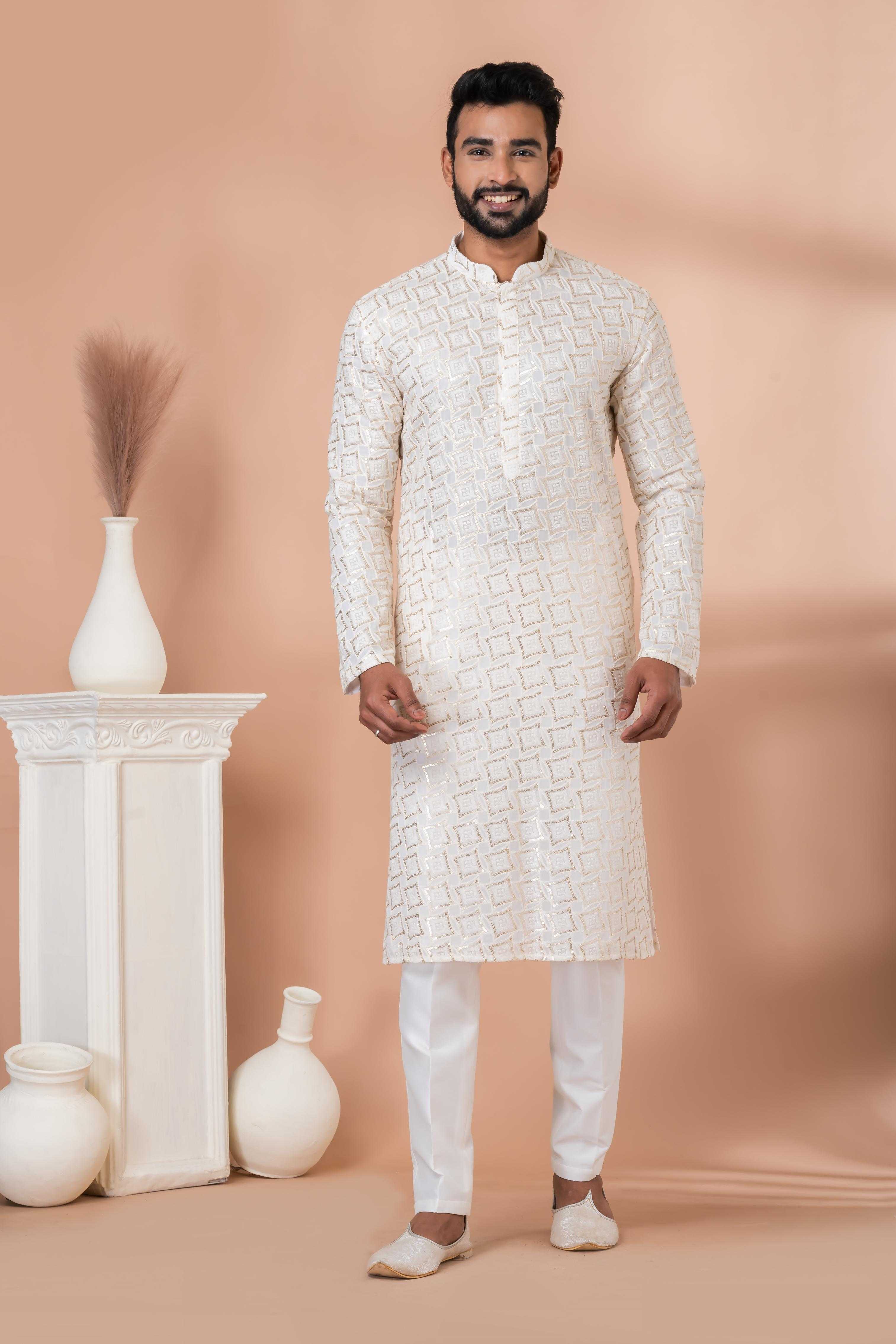 Ynf Georgette RIN223 3312B Mens Wear Festive Collections Wholesale Mens Kurtas Mens Kurta Pyjama Onam Collections Manufacturer