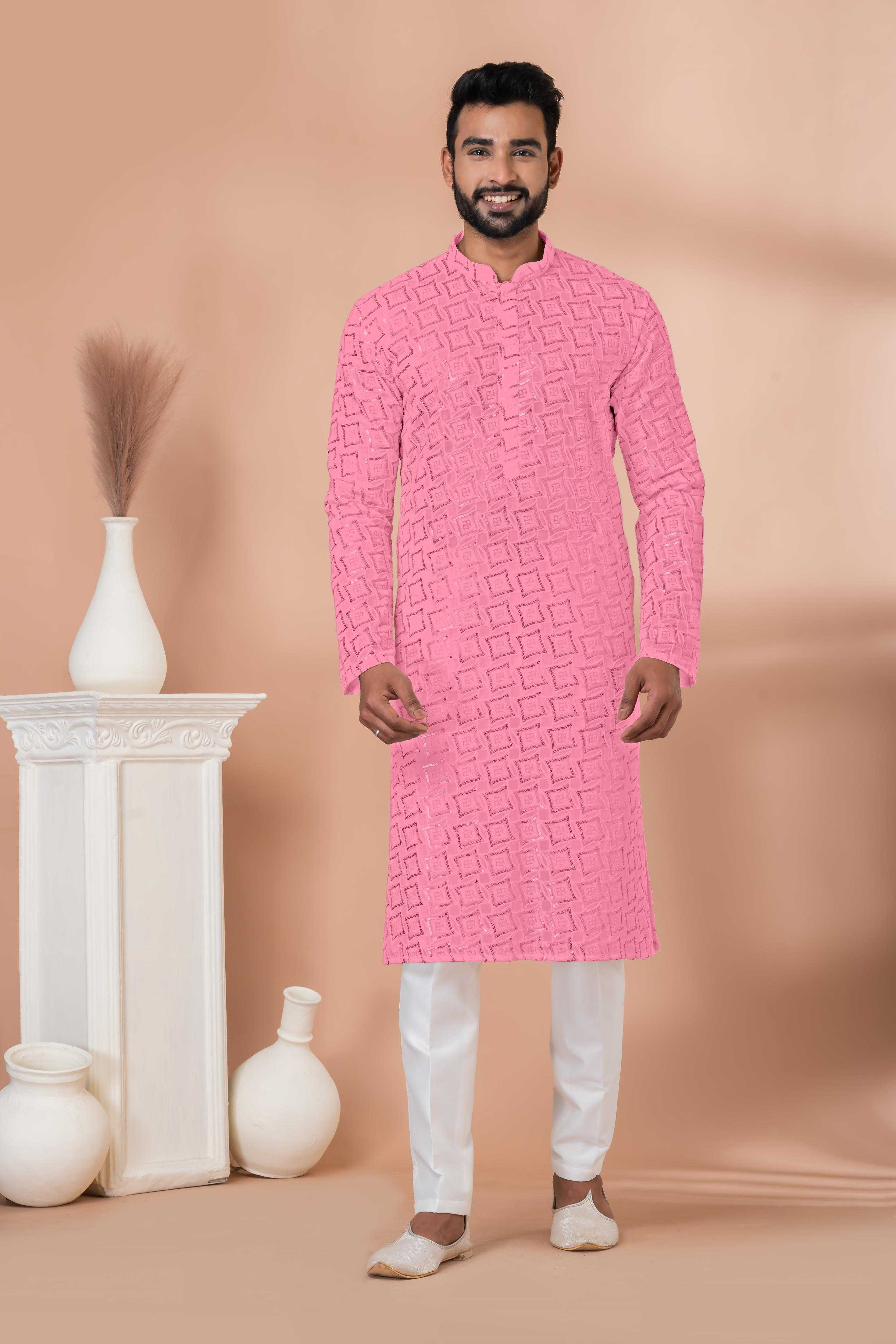 Ynf Georgette RIN223 3312F-A Mens Wear Wholesale Mens Kurtas Mens Kurta Pyjama Men Wedding kurta Manufacturer