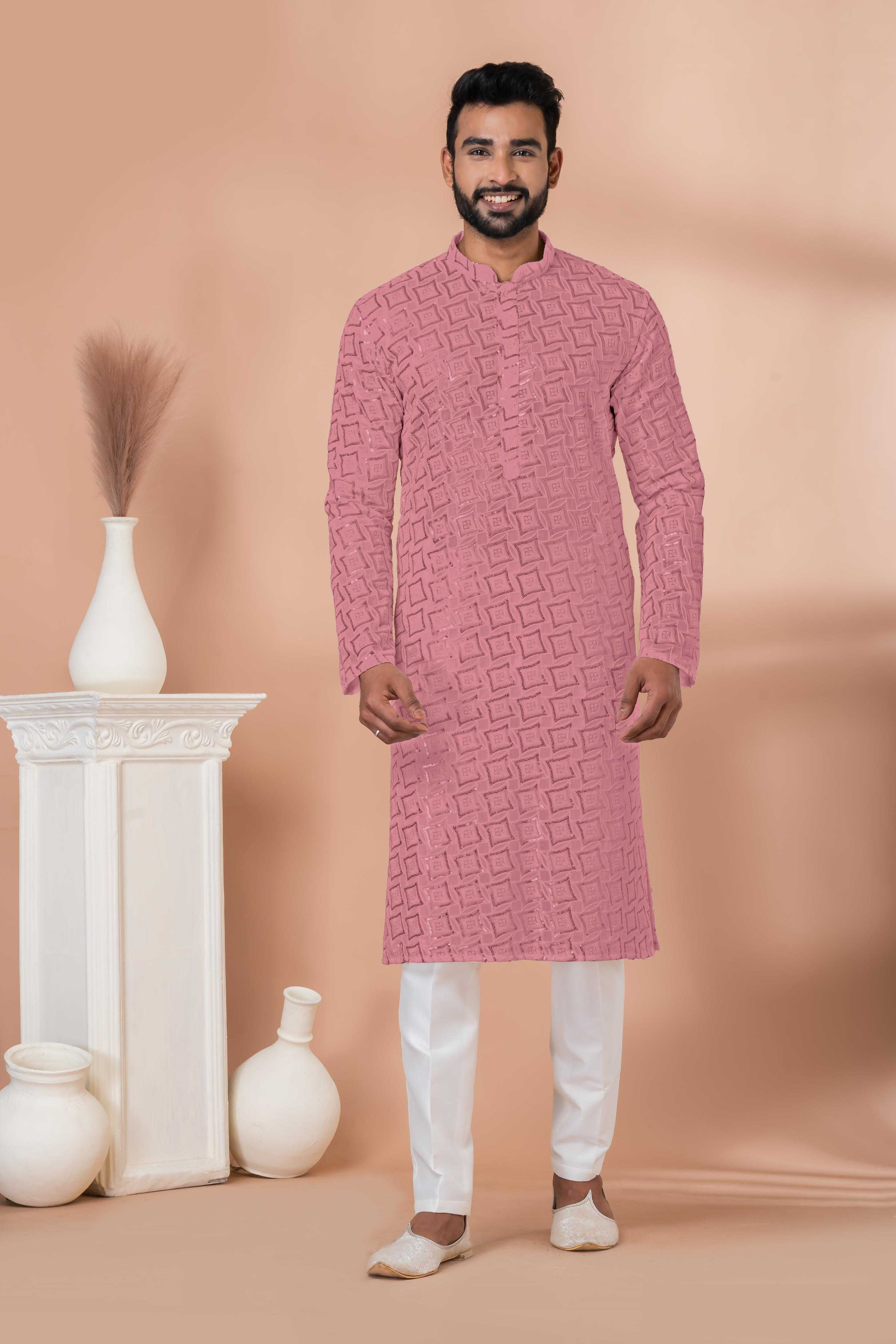 Ynf Georgette RIN223 3312P-A Mens Wear Wholesale Mens Kurtas Mens Kurta Pyjama Men Wedding kurta Manufacturer
