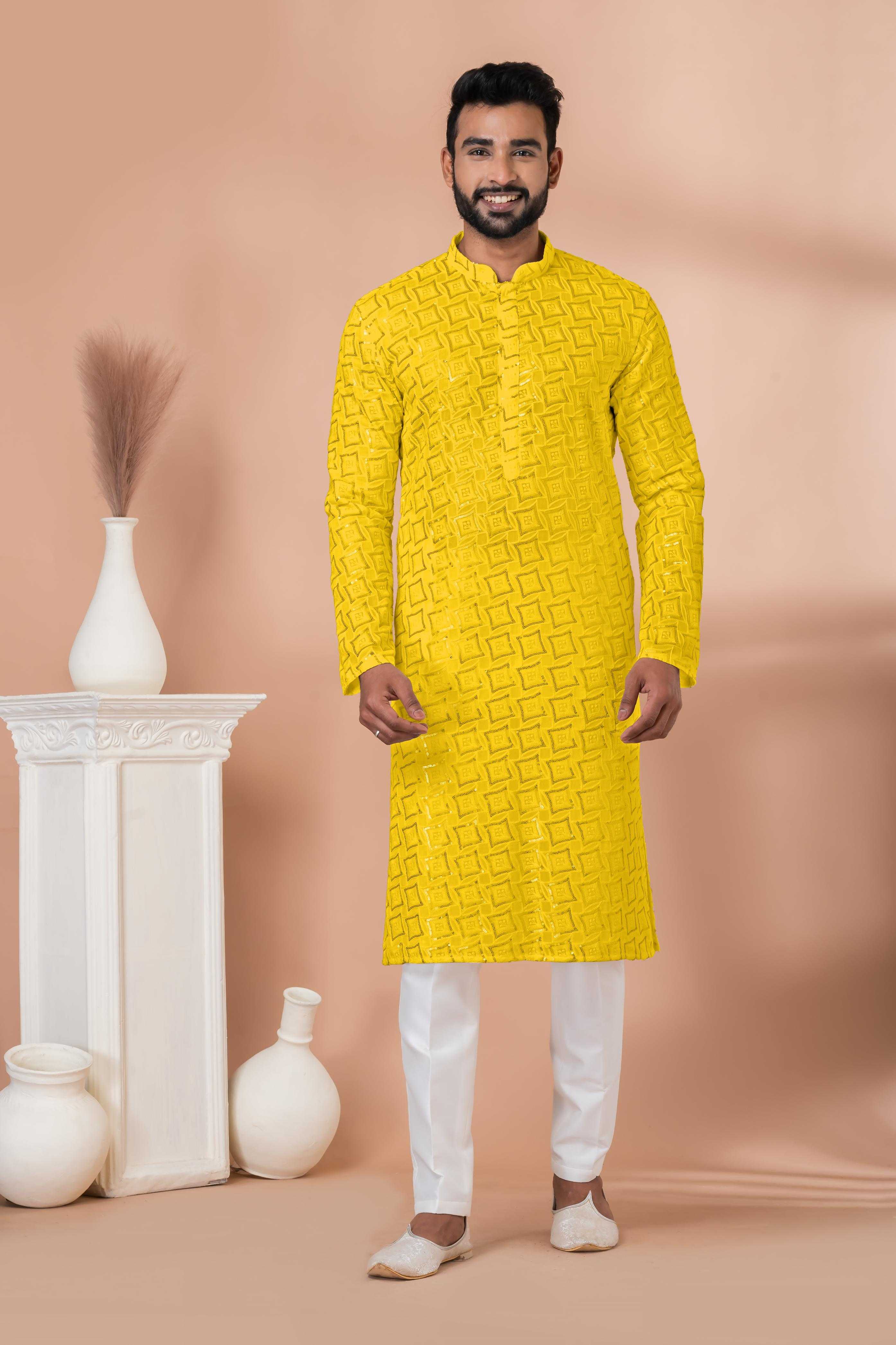 Ynf Georgette RIN223 3312Y-A Mens Wear Wholesale Mens Kurtas Mens Kurta Pyjama Men Wedding kurta Manufacturer