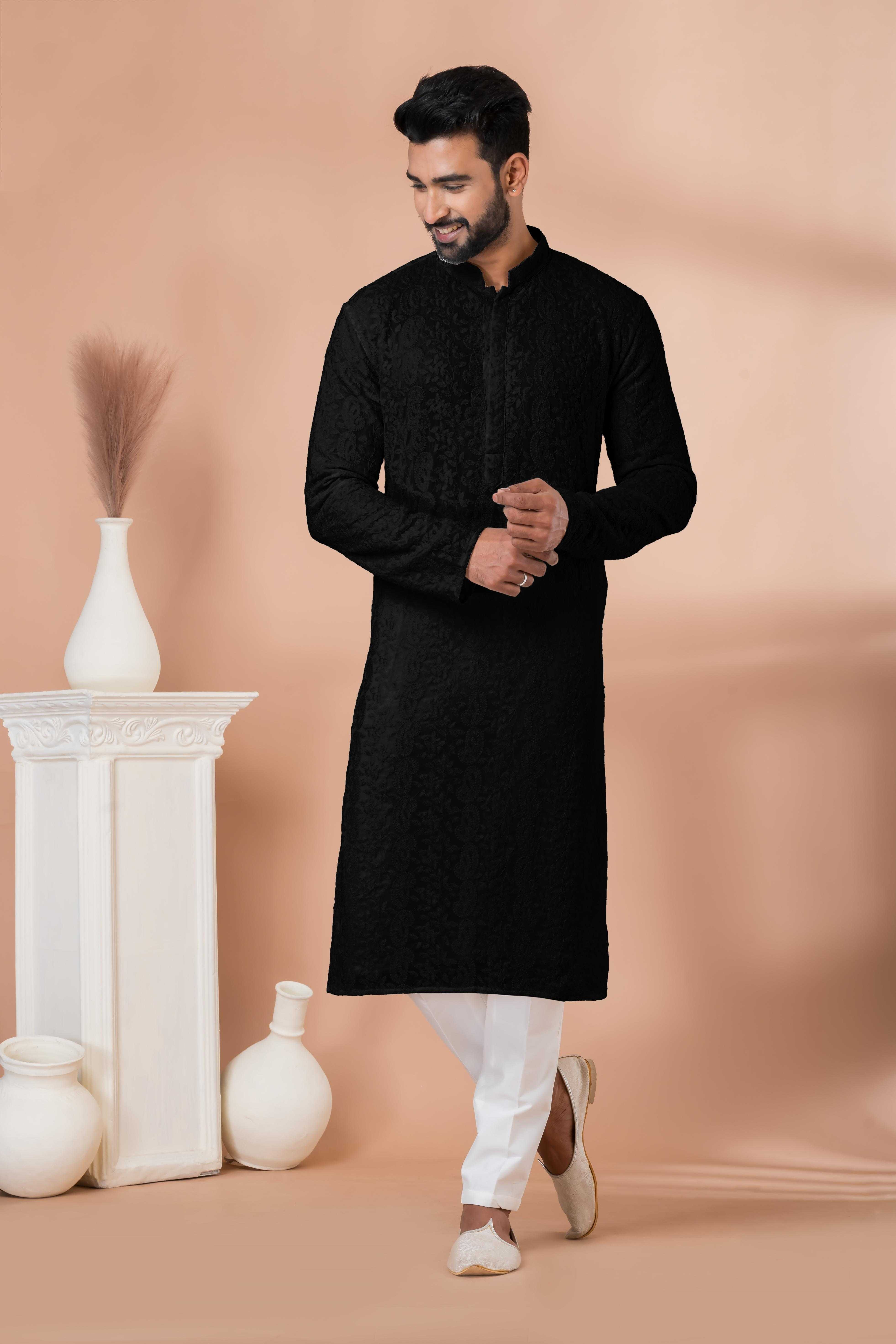 Ynf Georgette RIN223 3313B-A Mens Wear Wholesale Mens Kurtas Mens Kurta Pyjama Men Wedding kurta Manufacturer