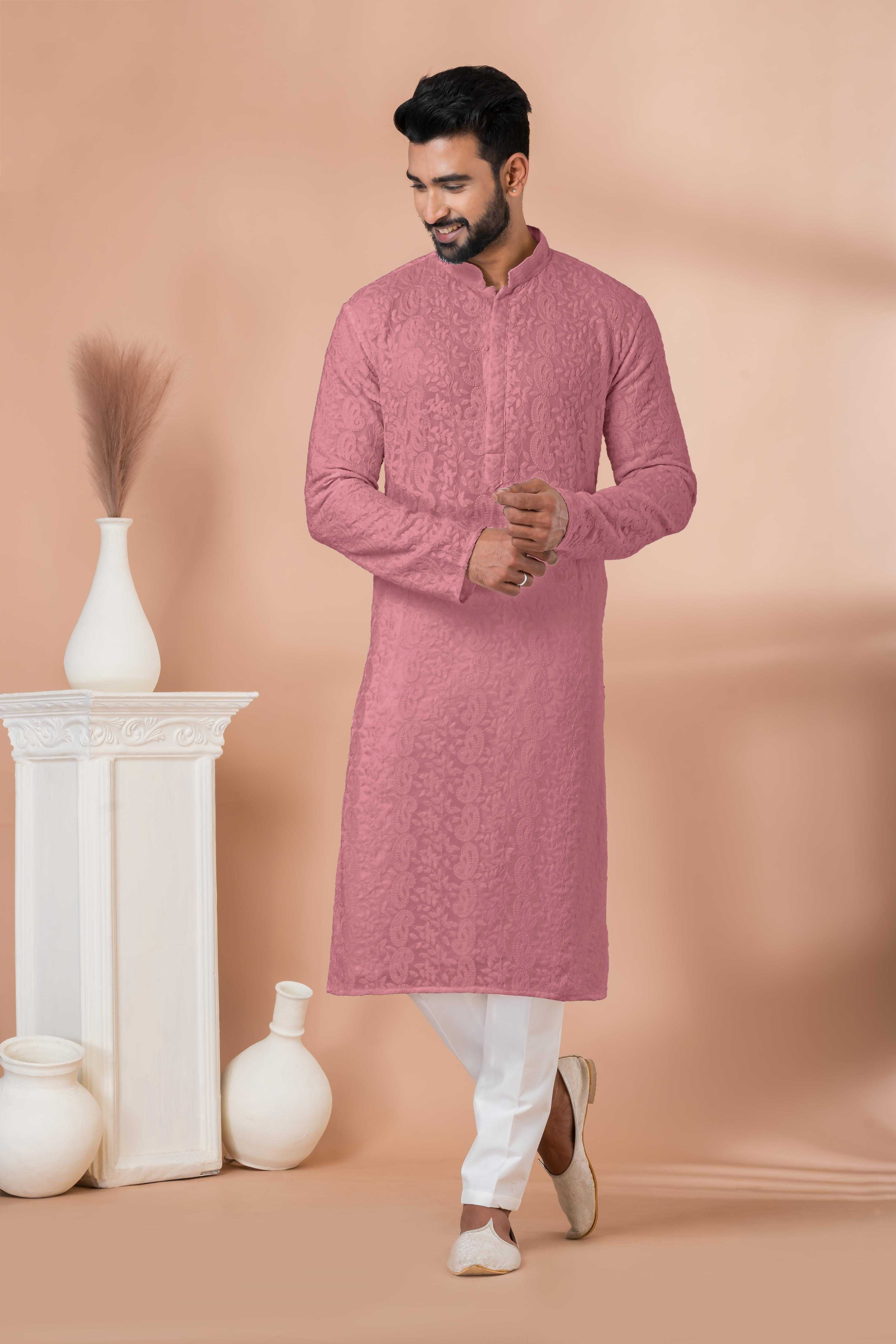 Ynf Georgette RIN223 3313P-A Mens Wear Wholesale Mens Kurtas Mens Kurta Pyjama Men Wedding kurta Manufacturer