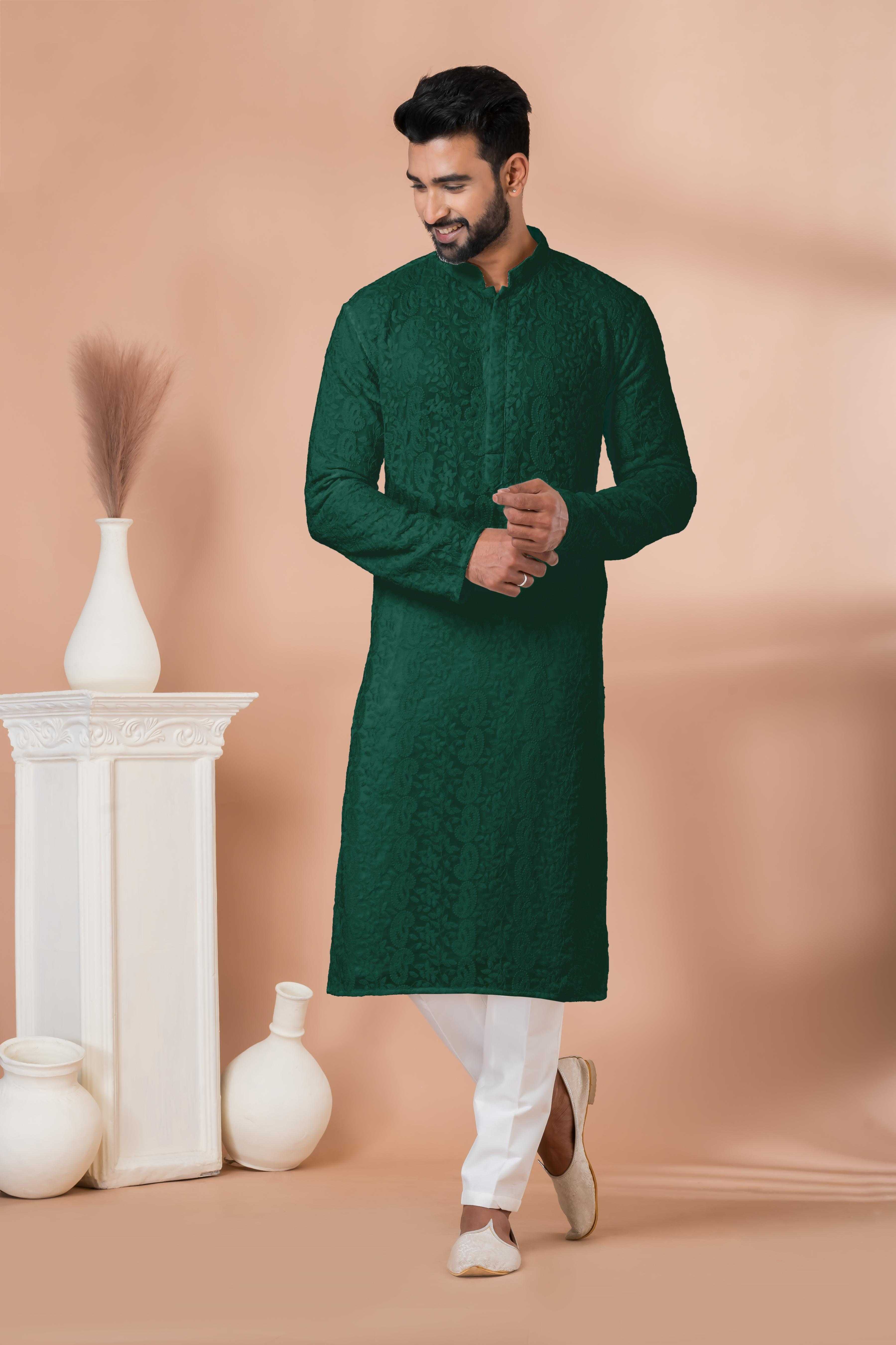 Ynf Georgette RIN223 3313R-A Mens Wear Wholesale Mens Kurtas Mens Kurta Pyjama Men Wedding kurta Manufacturer