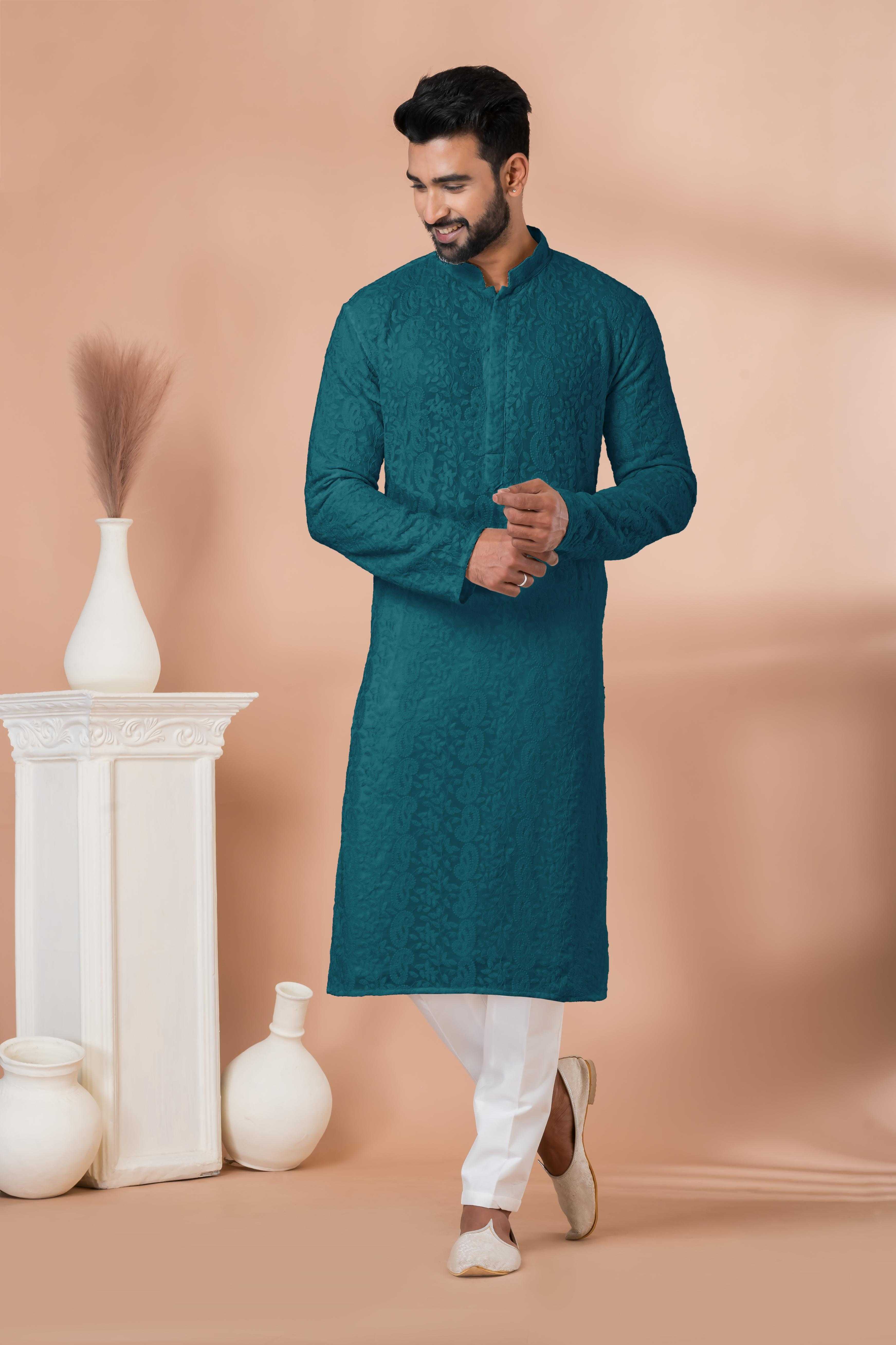 Ynf Georgette RIN223 3313T-B Mens Wear Wholesale Mens Kurtas Mens Kurta Pyjama Men Wedding kurta Manufacturer