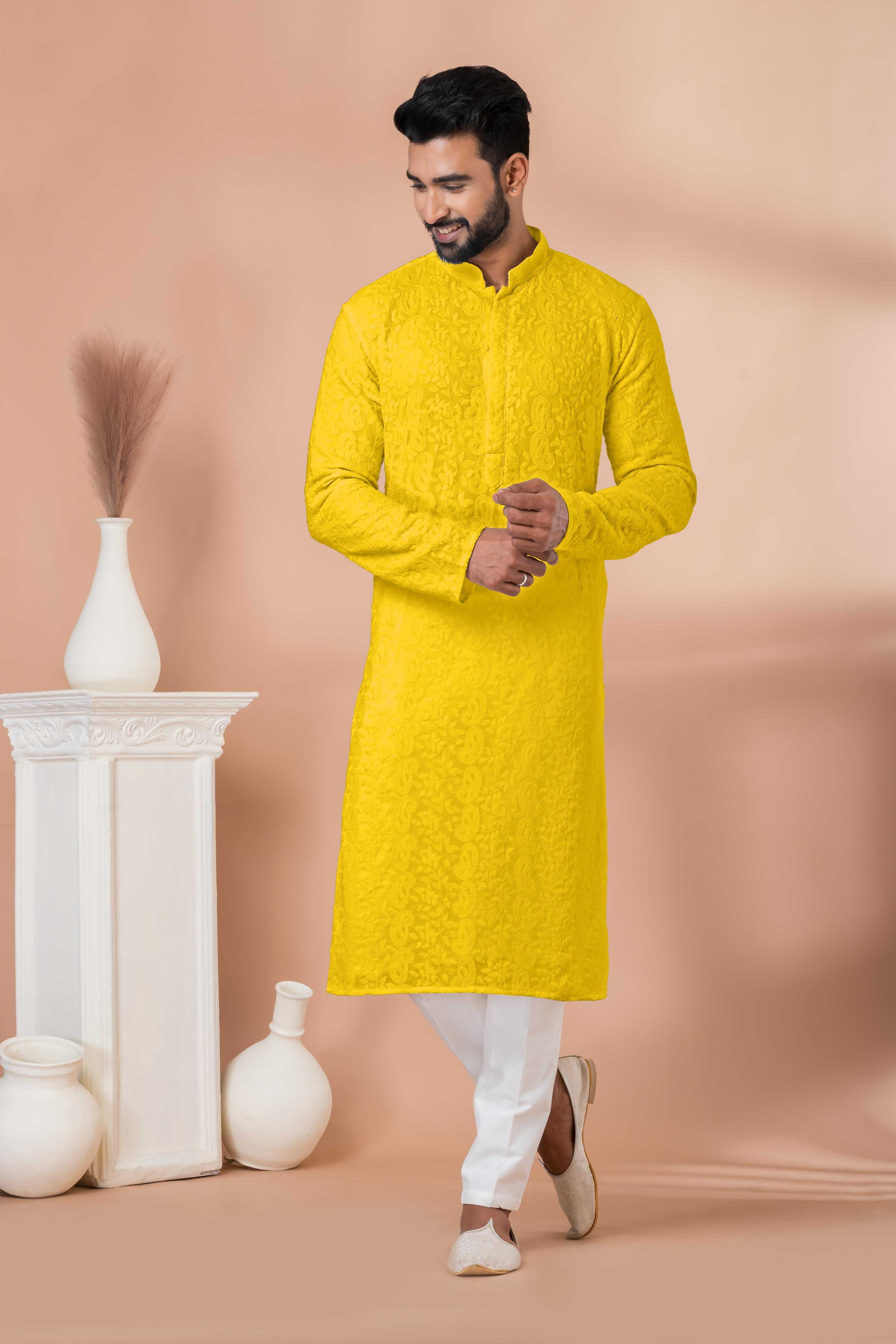 Ynf Georgette RIN223 3313Y-A Mens Wear Wholesale Mens Kurtas Mens Kurta Pyjama Men Wedding kurta Manufacturer