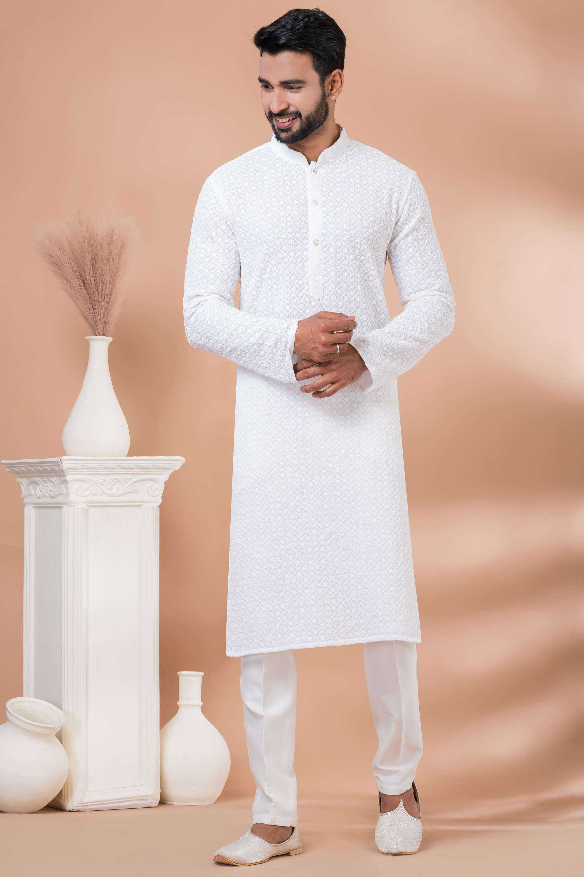 Ynf Georgette RIN223 3375B Mens Wear Wholesale Mens Kurtas Mens Kurta Pyjama Men Wedding kurta Manufacturer