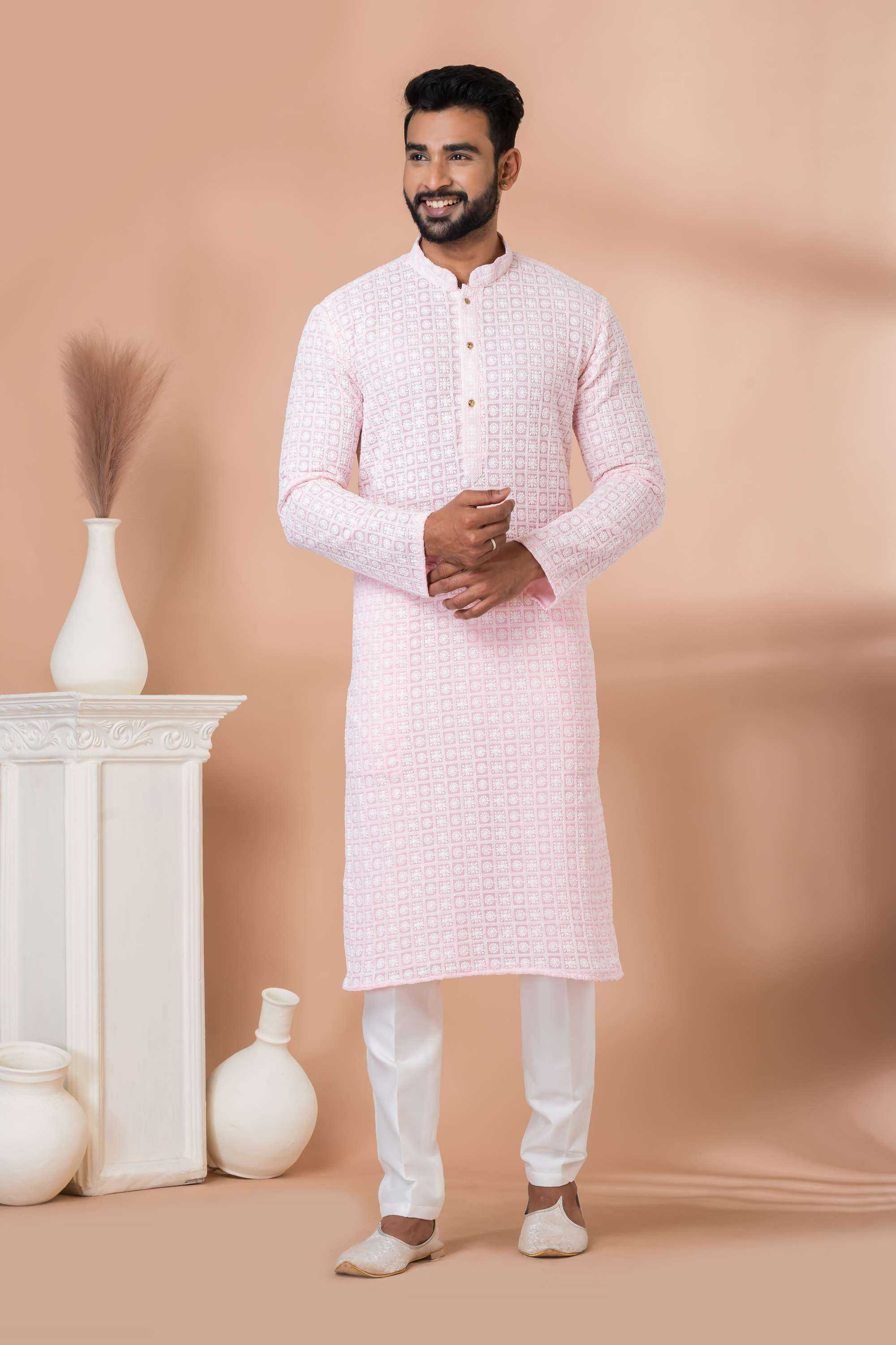 Ynf Georgette RIN223 3430B Mens Wear Wholesale Mens Kurtas Mens Kurta Pyjama Men Wedding kurta Manufacturer