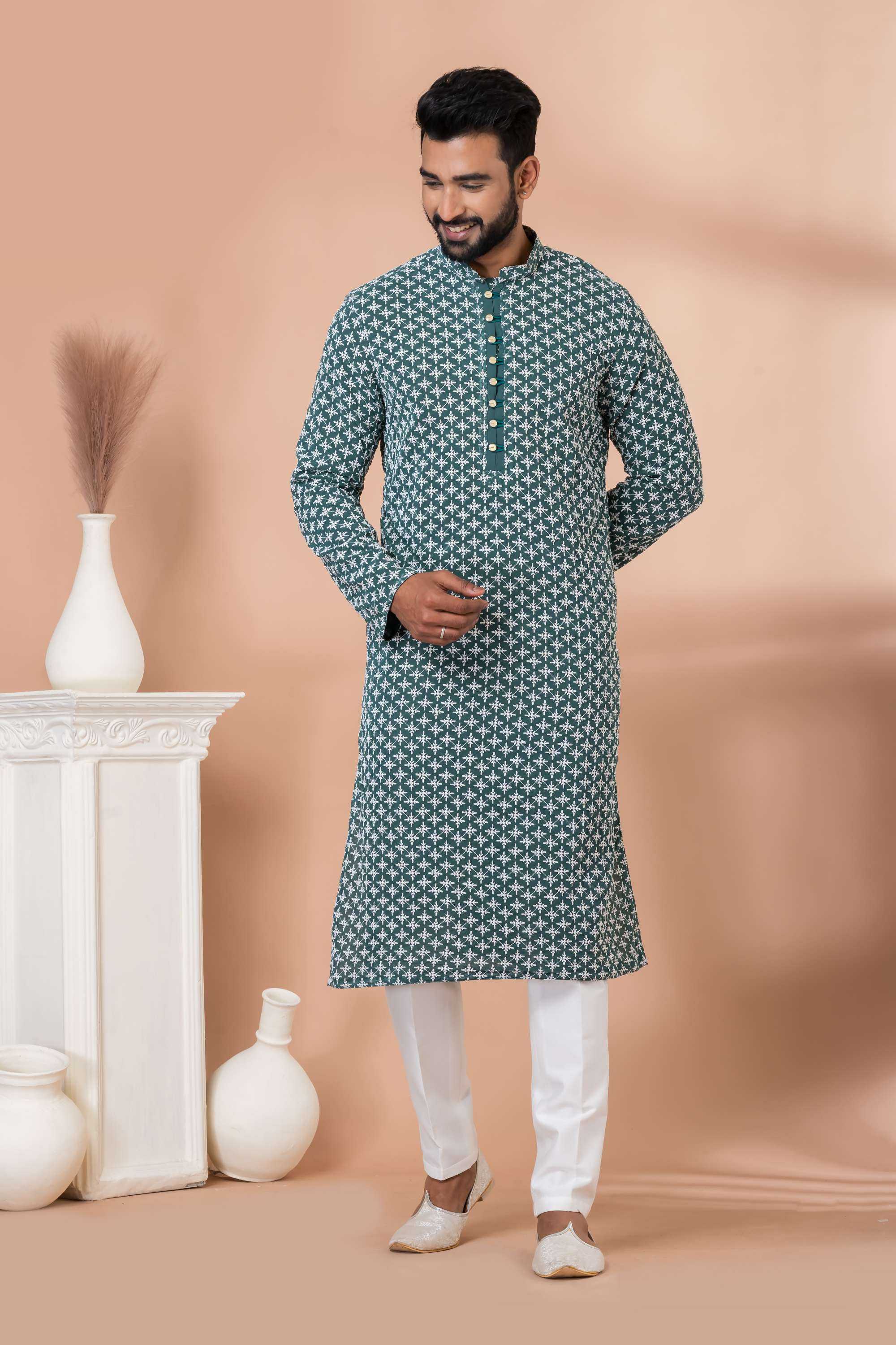 Ynf Georgette RIN223 3433A Mens Wear Wholesale Mens Kurtas Mens Kurta Pyjama Men Wedding kurta Manufacturer