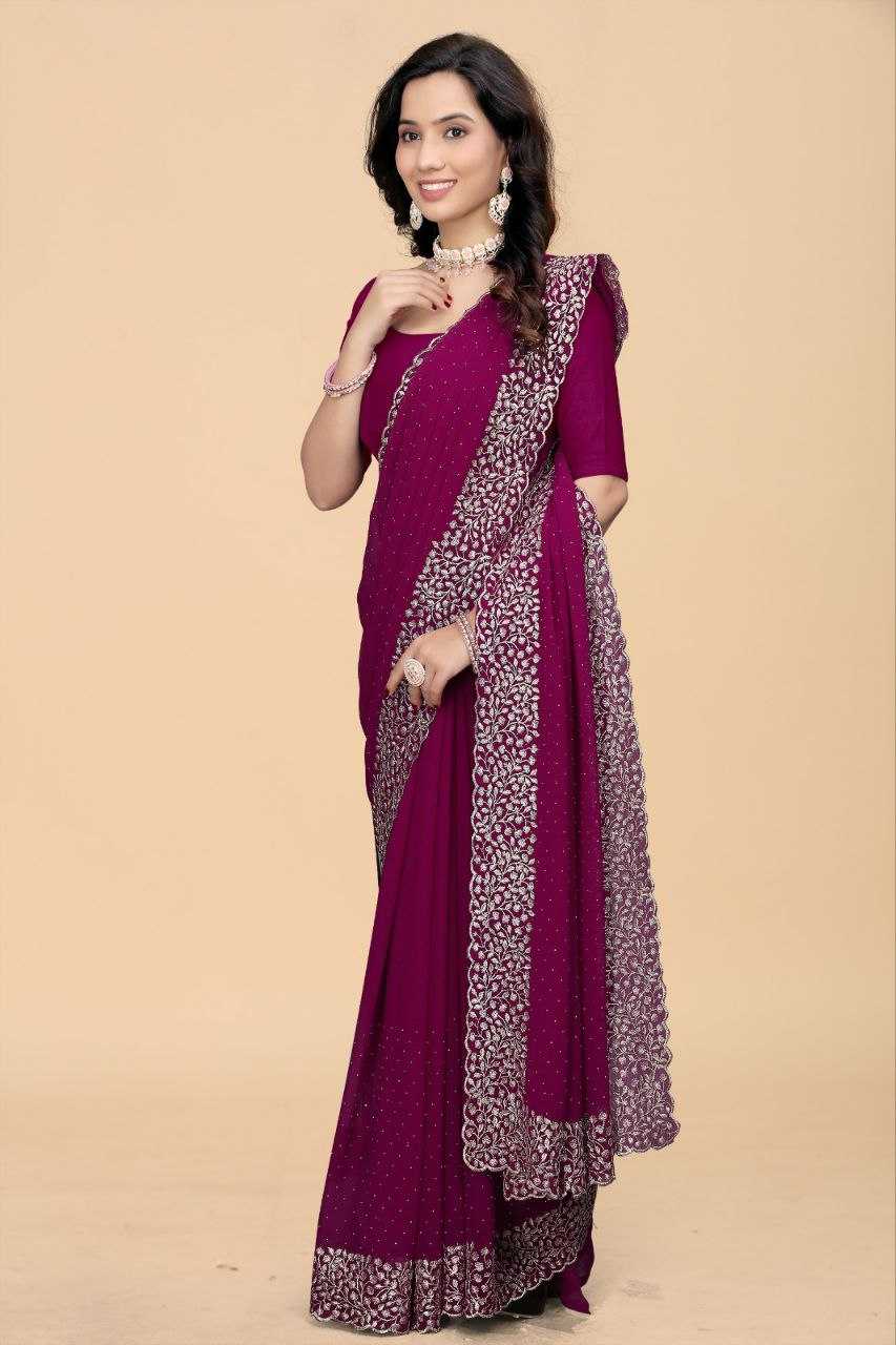 Ynf Georgette RIN226 banglory Sarees Wholesale Party Wear Sarees Fancy Sarees Embroidered Sarees Stone Work Saree Manufacturer