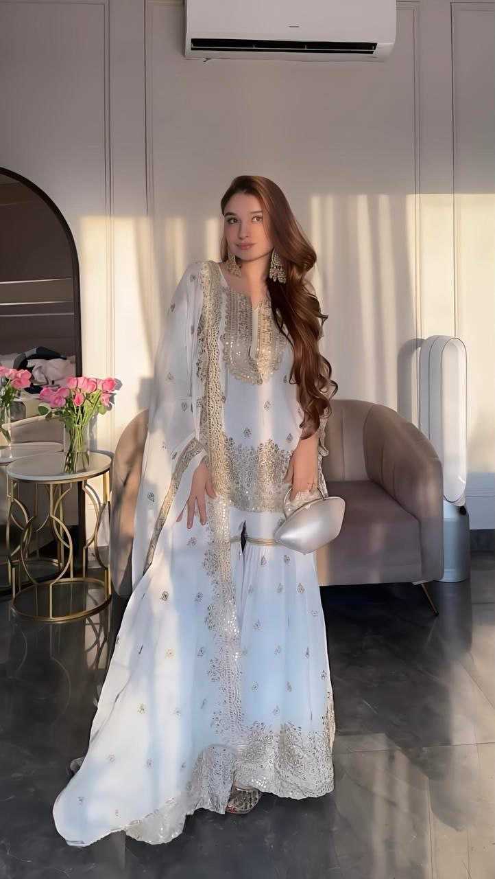 Ynf Heavy Chinnon Silk KESH158 10093 Suits & Dresses Wedding Collections Festive Collections Wholesale Sharara Salwar Suits Embroidery Suits Ladies Silk Suit Manufacturer