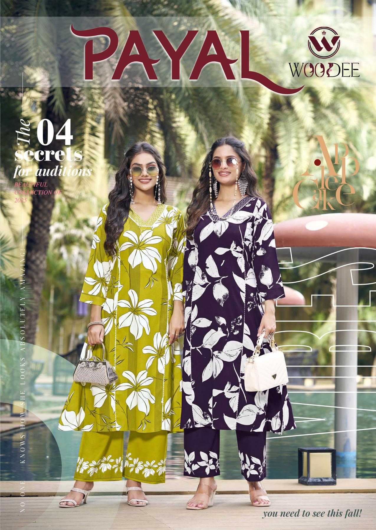 Ynf Heavy Rayon RIN190 WOODEE-PAYAL Setwise Collections Wholesale Kurtis Catalogs Manufacturer