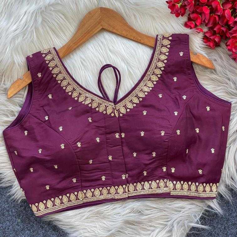 Ynf Heavy Roman Silk KESH426 1055 Readymade Blouses Wholesale Blouse Embroidered Blouses Silk Blouse Manufacturer