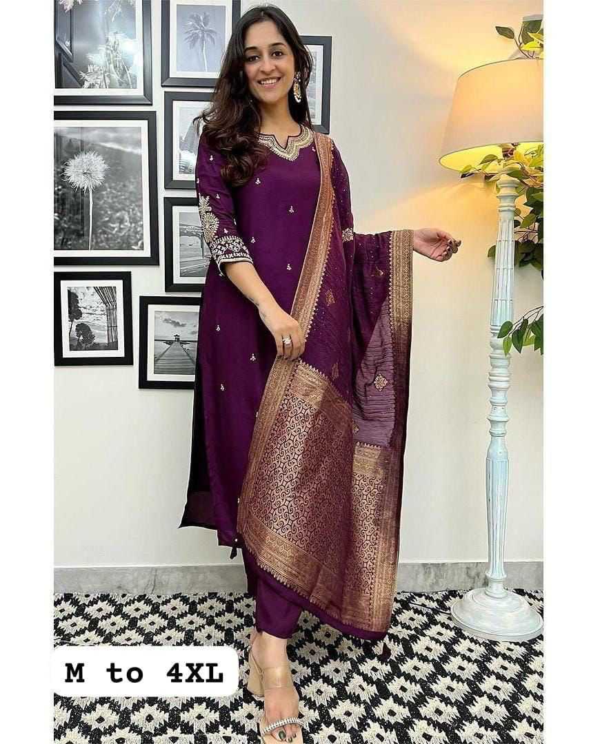 Ynf Heavy Roman Silk KESH502 1003 Suits & Dresses Wedding Collections Wholesale Embroidery Suits Ladies Silk Suit Designer Suits Manufacturer
