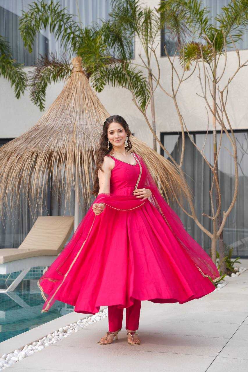 Ynf Heavy Roman Silk KESH504 285 Gowns Wedding Collections Festive Collections Wholesale Anarkali Gown Silk Gowns Gown With Dupatta Manufacturer