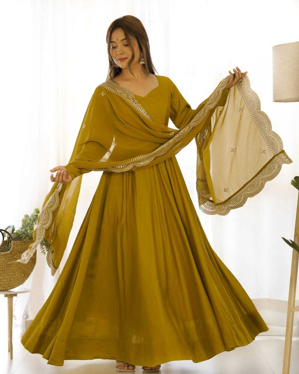 Ynf Heavy Roman Silk KESH504 40 Gowns Wedding Collections Festive Collections Wholesale Anarkali Gown Gown With Dupatta Wedding Outfits Manufacturer