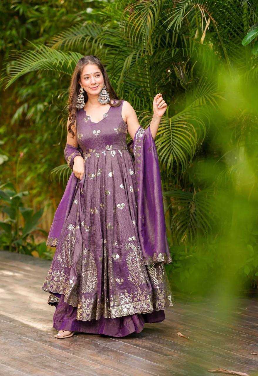 Ynf Heavy Roman Silk KESH506 1301 Gowns Wedding Collections Festive Collections Wholesale Embroidery Gowns Silk Gowns Gown With Dupatta Manufacturer