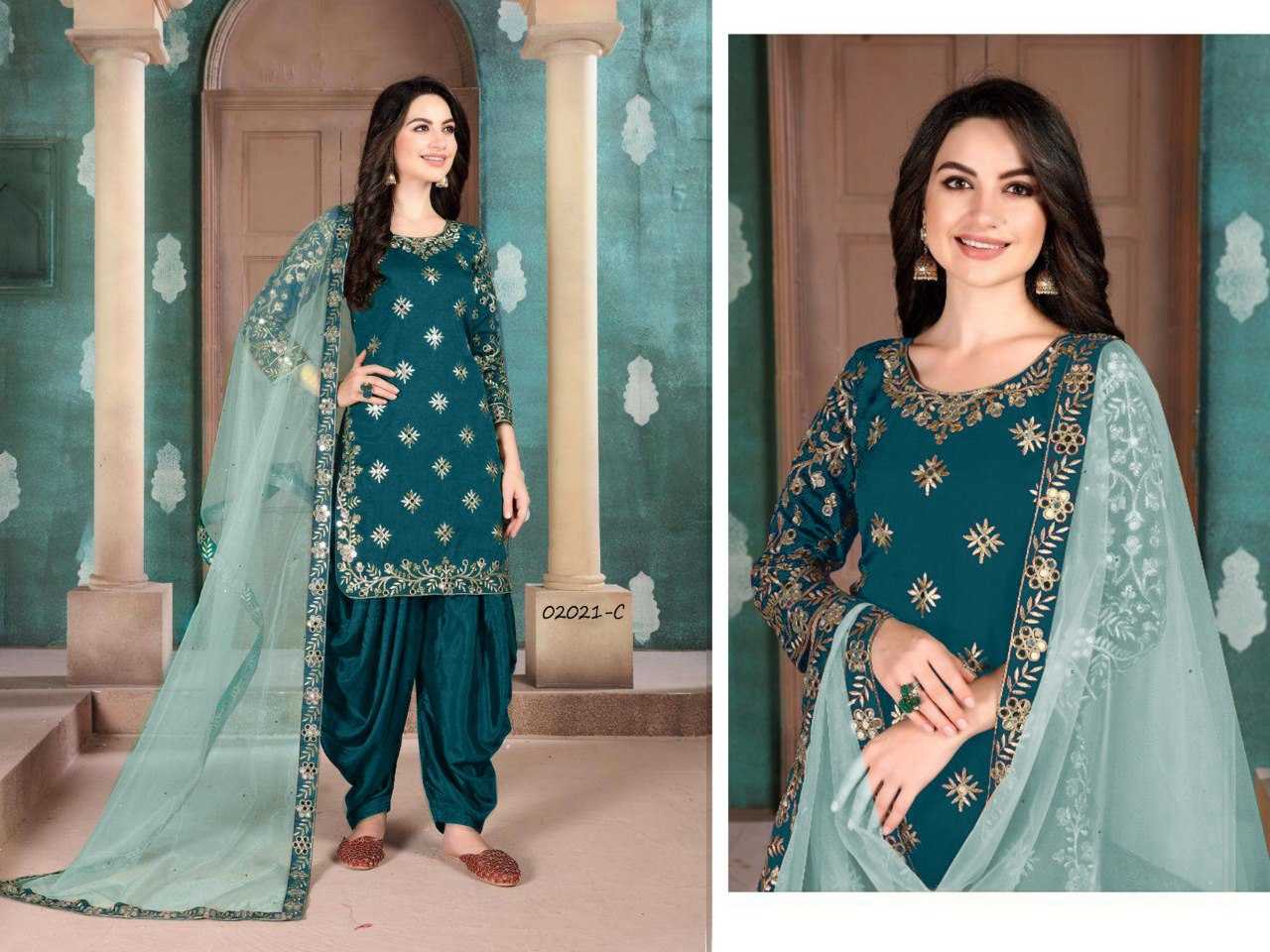 Ynf Heavy Silk KESH504 002021 Suits & Dresses Wedding Collections Festive Collections Wholesale Embroidery Suits Ladies Silk Suit Dhoti Salwar Suit Manufacturer