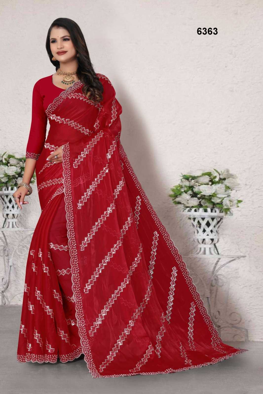 Ynf Jimmy Choo KESH114 6363 Sarees Wedding Collections Festive Collections Wholesale Jimmy Choo Sarees Sequence Sarees Stone Work Saree Manufacturer