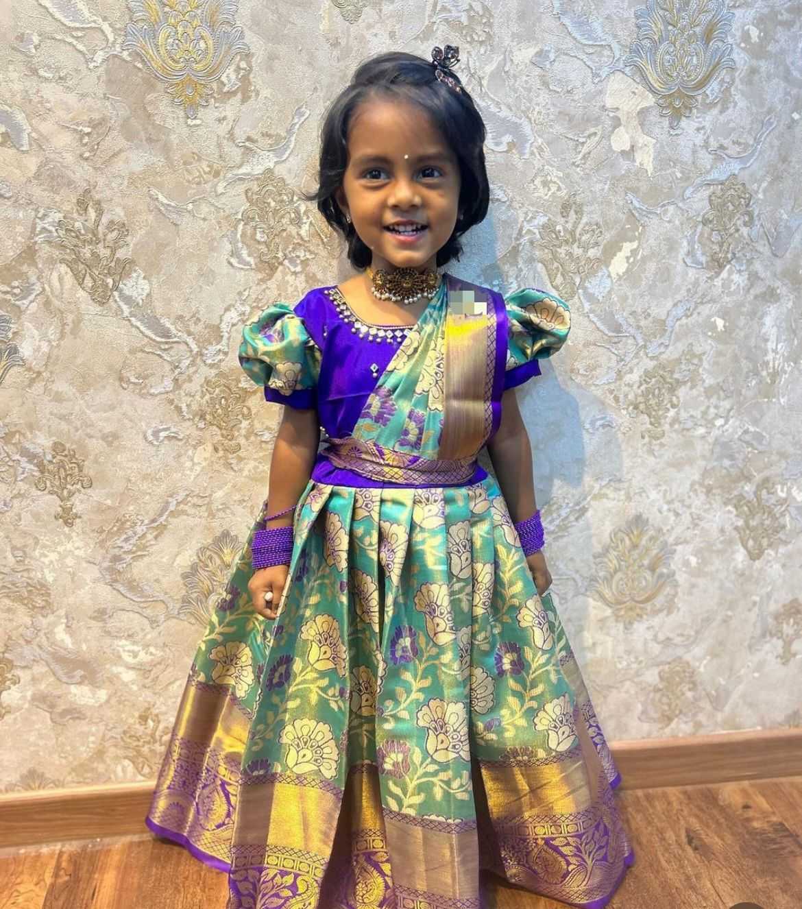 Ynf Kanjivaram Silk KESH493 PRAN-PRATISHTHA Kids Wear Wholesale Kids Gown Kids Ethnic Gowns Manufacturer