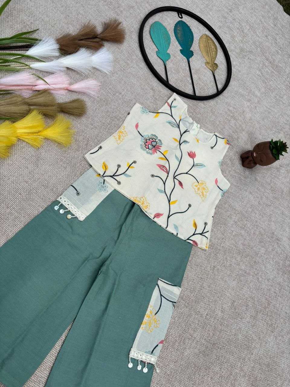 Ynf Khadi RIN107 379 Kids Wear Wholesale Top & Pant Girls Cotton Frocks Manufacturer