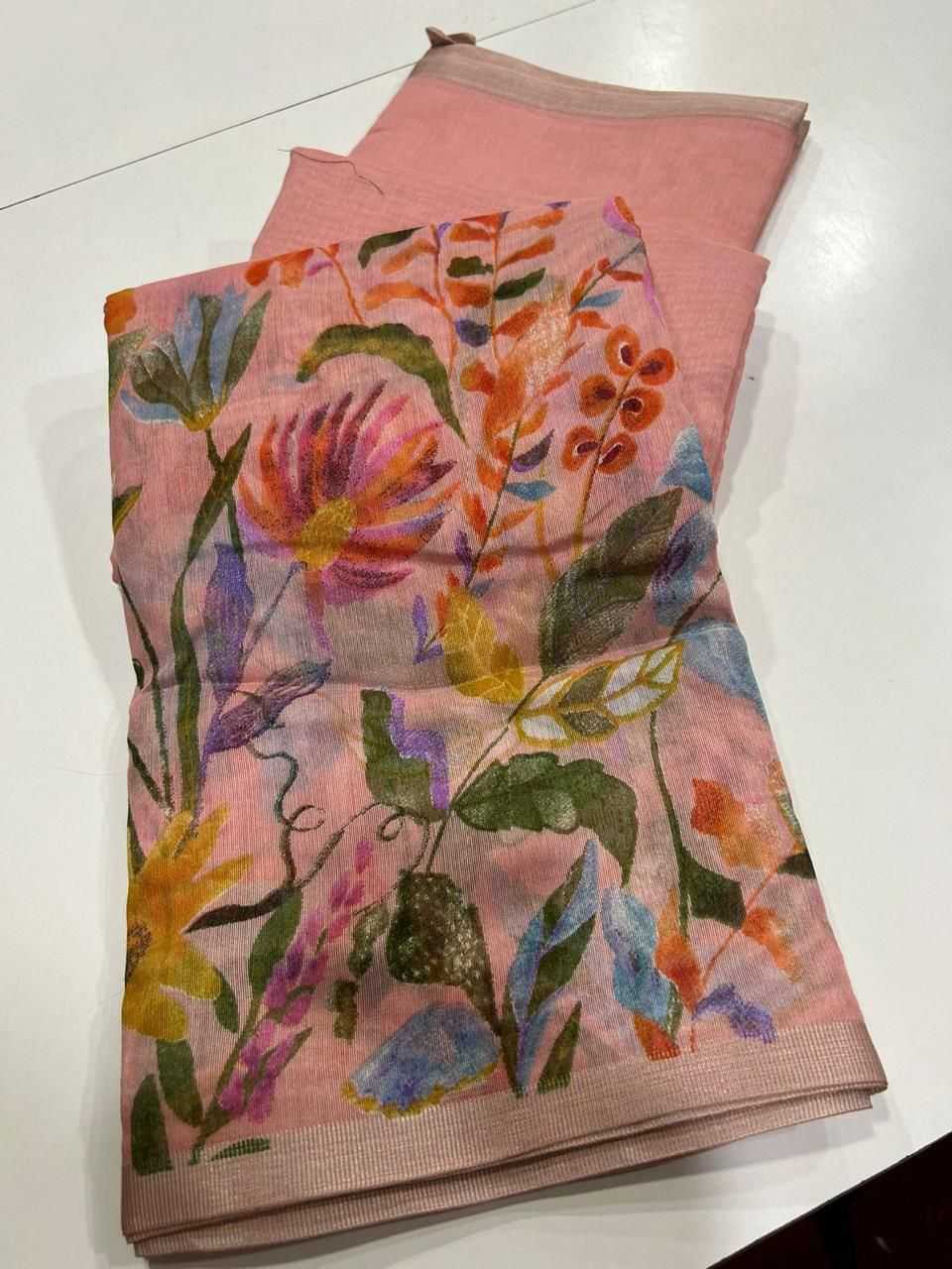 Ynf Linen KESH484 307 Sarees Wedding Collections Festive Collections Wholesale Printed Sarees Hand Work Sarees Linen Sarees Manufacturer