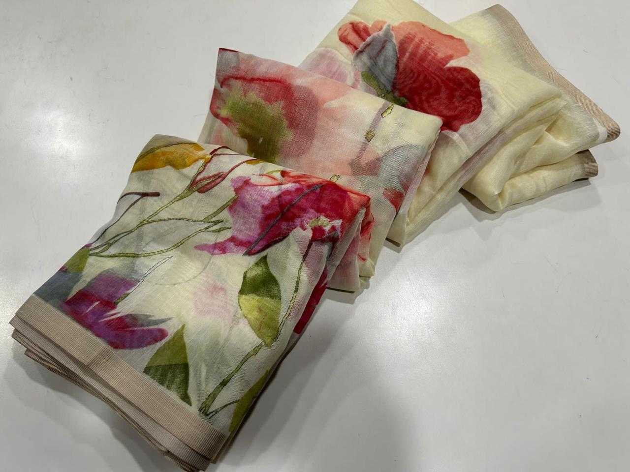 Ynf Linen KESH484 334 Sarees Wedding Collections Festive Collections Wholesale Printed Sarees Linen Sarees Onam Collections Manufacturer