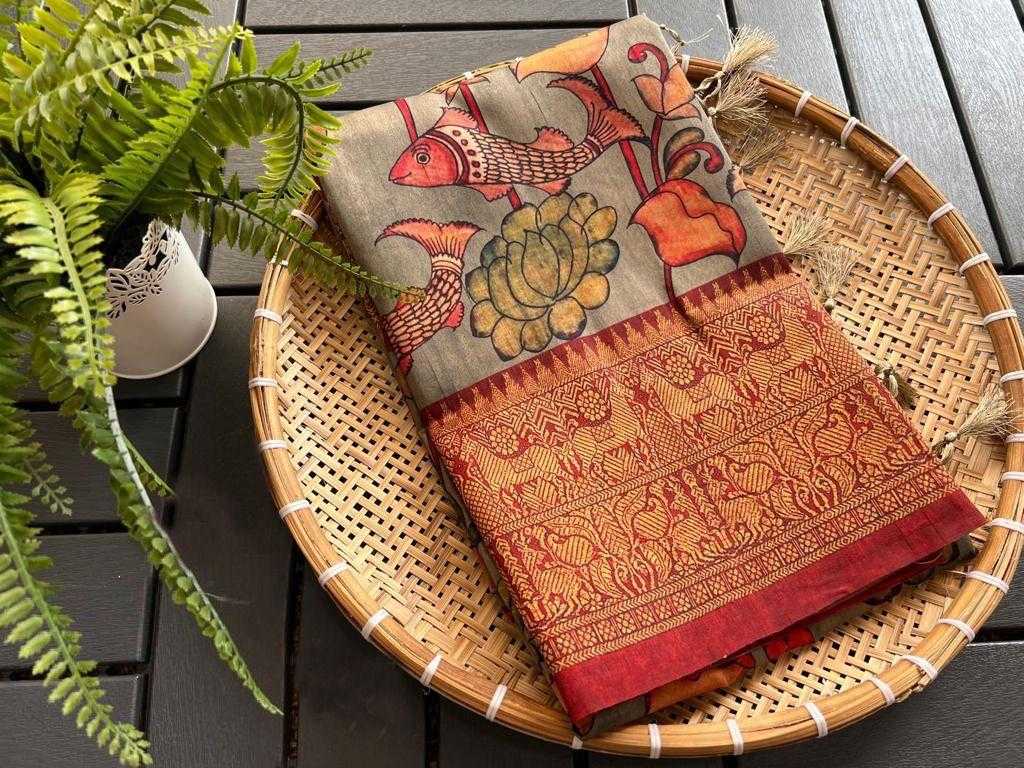Ynf Linen KESH484 REFRESHING Sarees Wedding Collections Festive Collections Wholesale Printed Sarees Kalamkari Sarees Linen Sarees Manufacturer