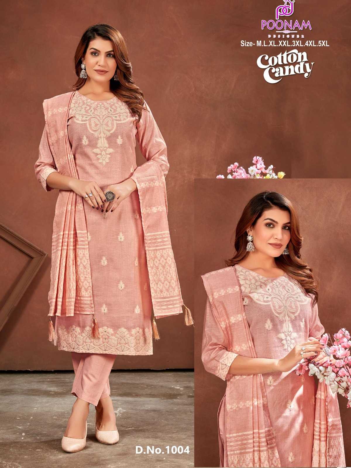 Ynf Linen RIN190 POONAM-Cotton Candy Setwise Collections Wholesale Dresses & Suits Catalogs Manufacturer