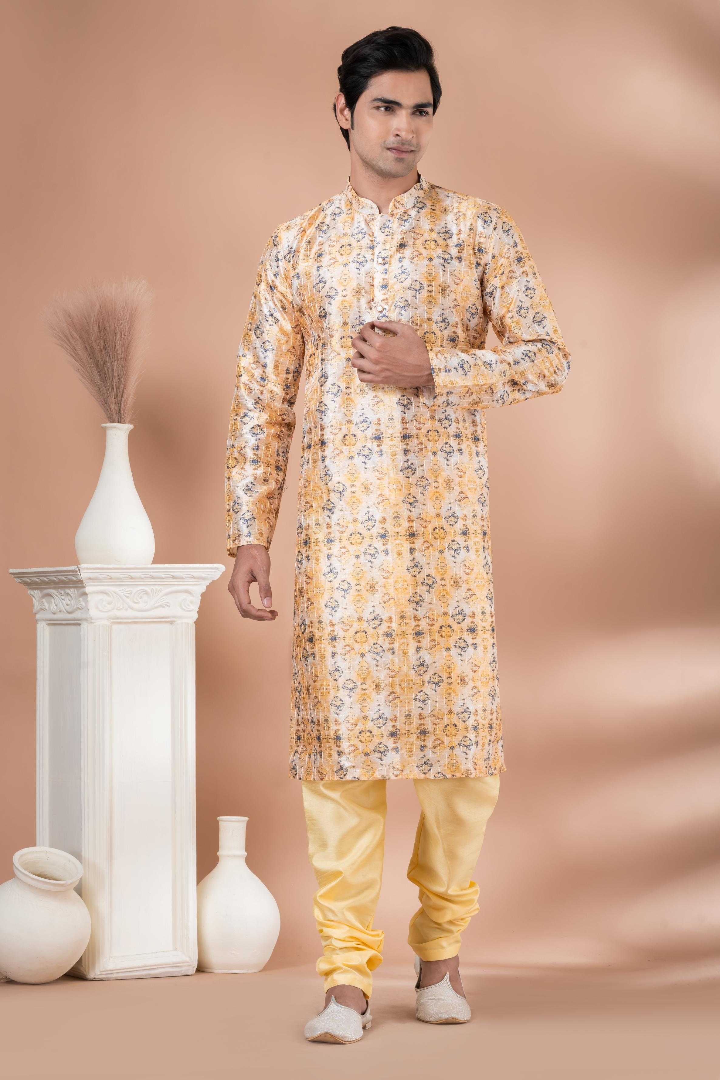Ynf Mono Slub RIN223 3349C Mens Wear Wholesale Mens Kurtas Mens Kurta Pyjama Men Wedding kurta Manufacturer