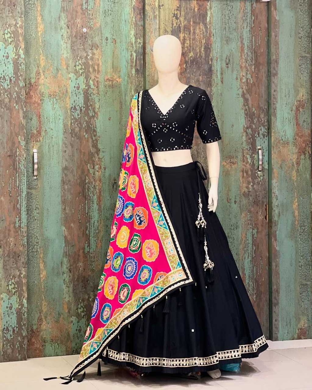 Ynf Muslin Cotton RIN222 263 Lehengas Festive Collections Wholesale Designer Lehenga Mirror Work Lehenga Navratri Chaniya Choli Manufacturer