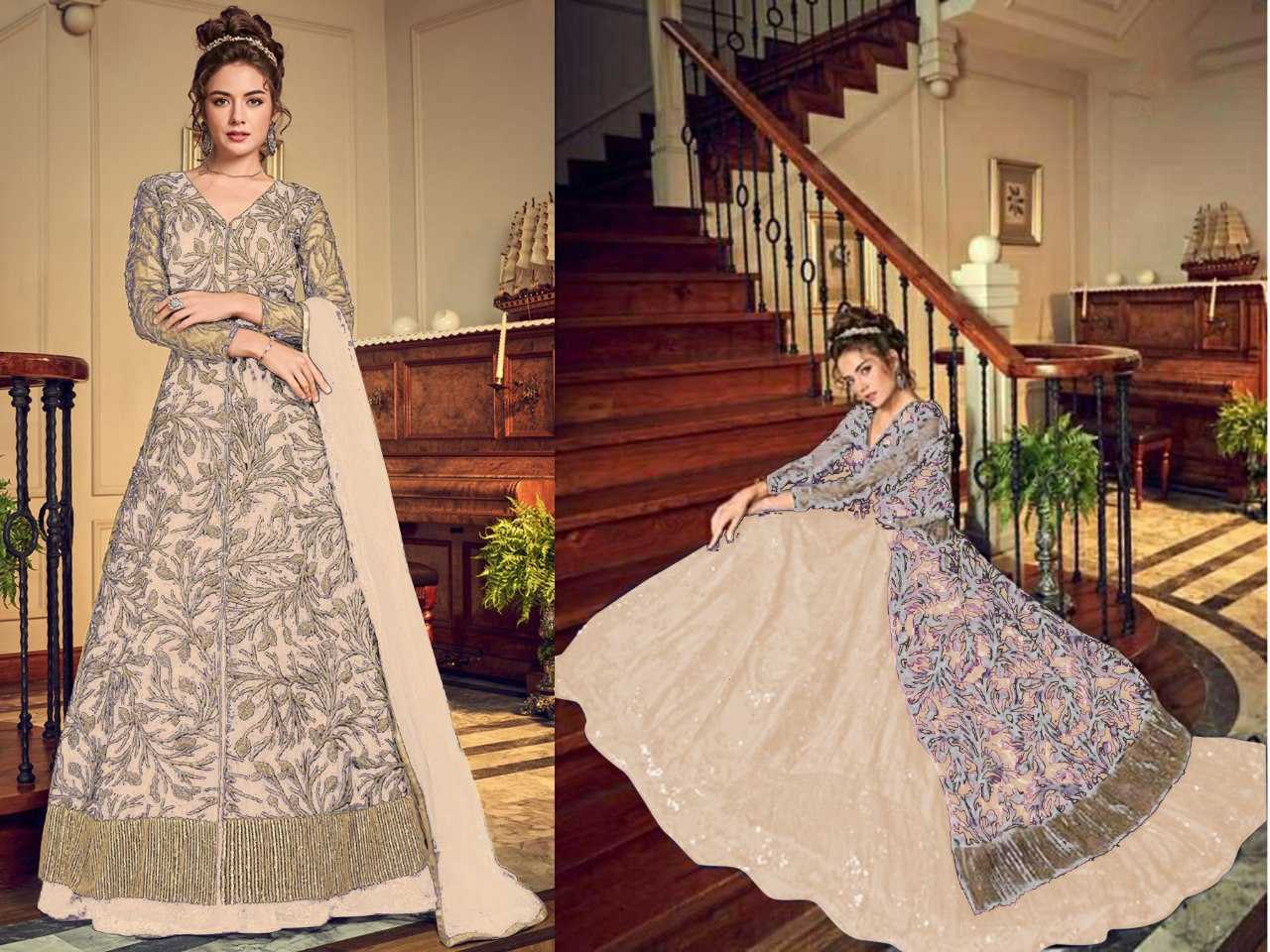 Ynf Net KESH504 004551 Suits & Dresses Wedding Collections Festive Collections Wholesale Net Suit Designer Suits Embroidered Suits Manufacturer