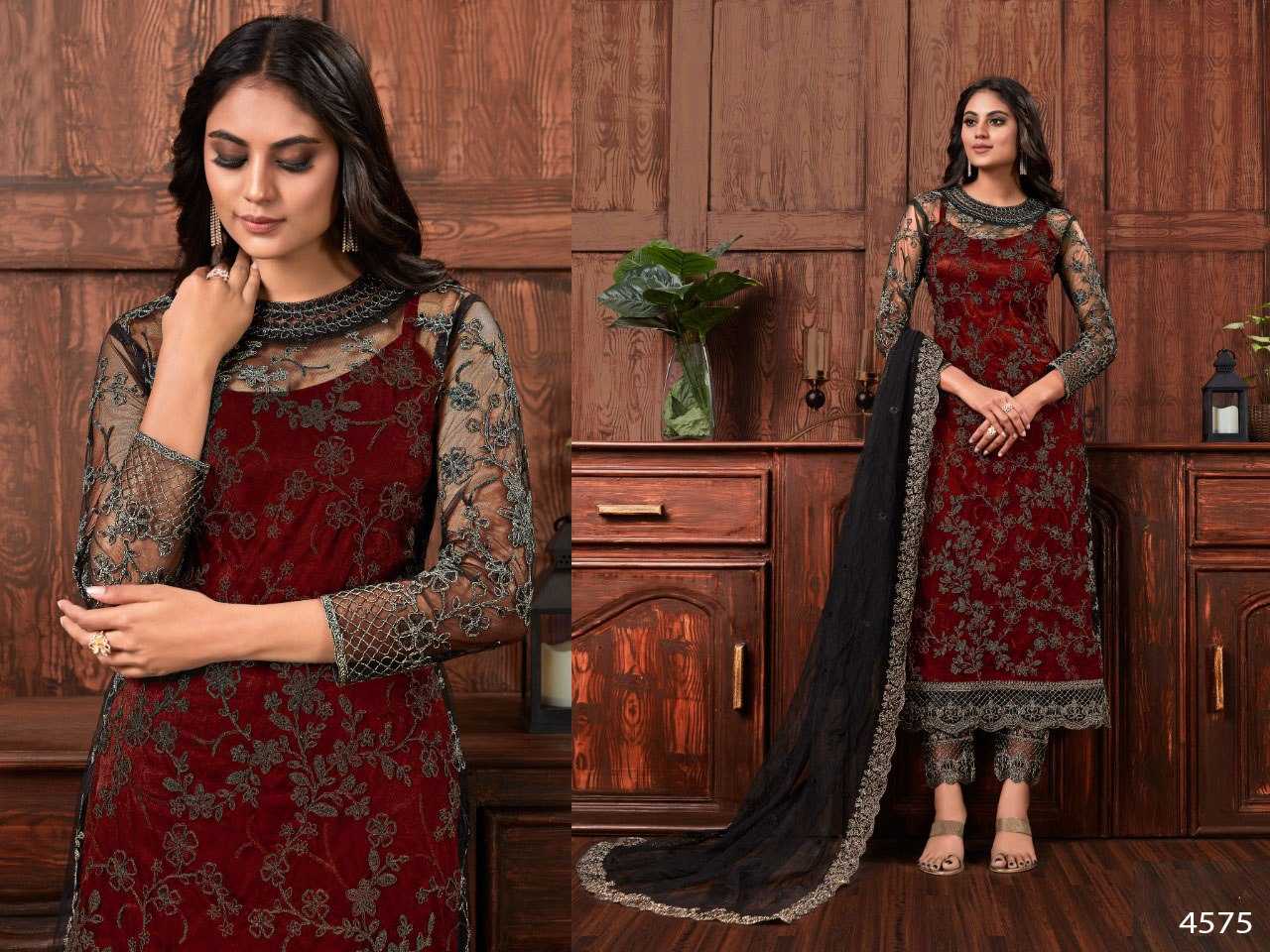 Ynf Net KESH504 4575 Suits & Dresses Wholesale Embroidery Suits Net Suit Semi-Stitched Suits Manufacturer