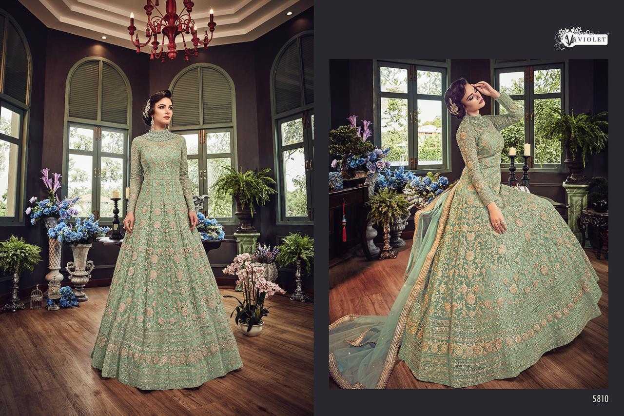 Ynf Net KESH504 5810-1 Gowns Wedding Collections Festive Collections Wholesale Long Gowns Designer Gowns Full Sleeve Gowns Manufacturer