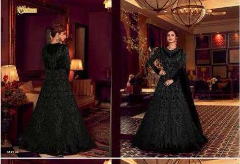 Ynf Net KESH504 6506 Gowns Wedding Collections Festive Collections Wholesale Designer Gowns Full Sleeve Gowns Black Gown Manufacturer