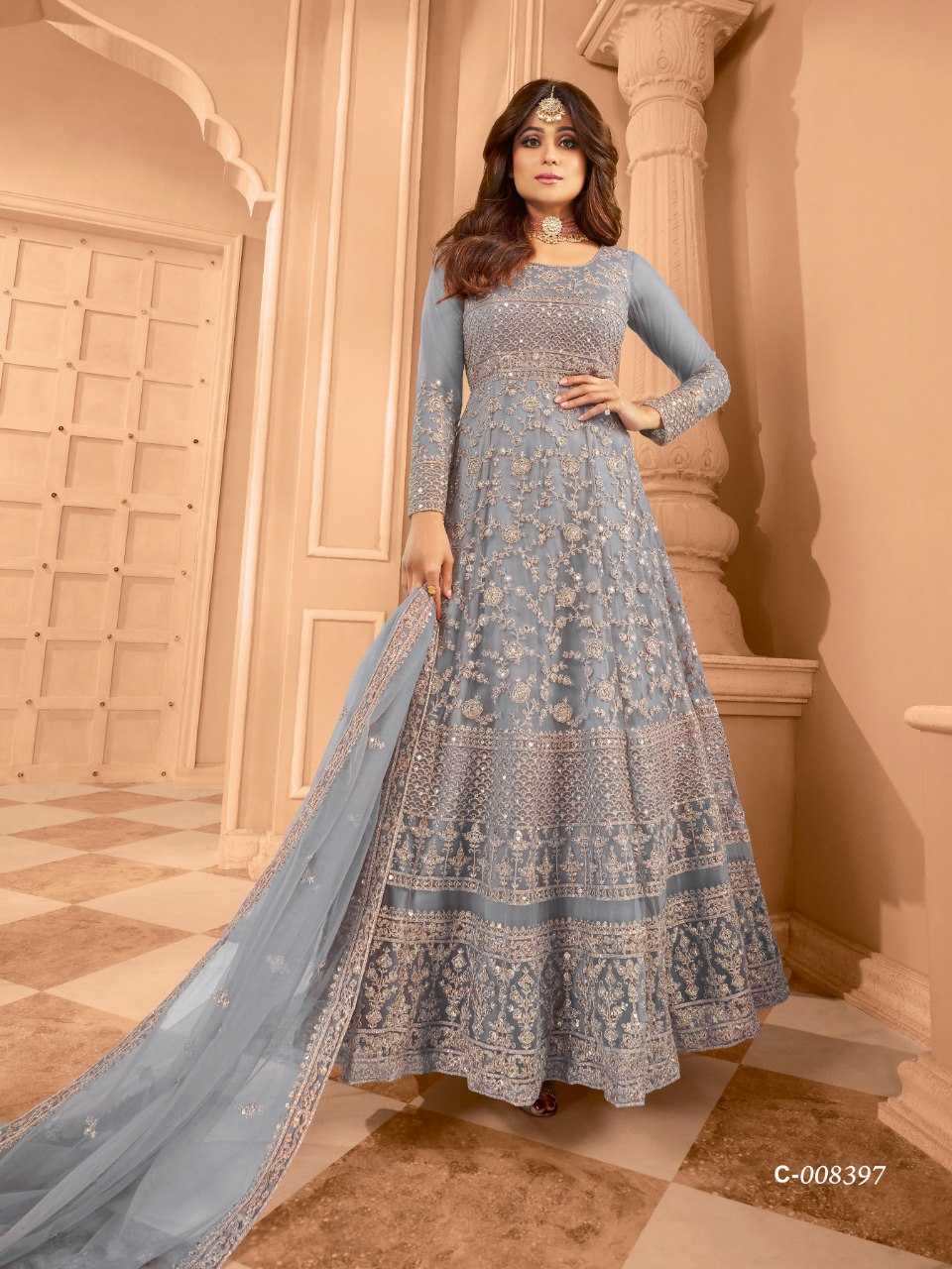Ynf Net KESH504 8397 Gowns Wedding Collections Bollywood Collections Wholesale Net Gowns Sequin Gowns Shamita Shetty Manufacturer