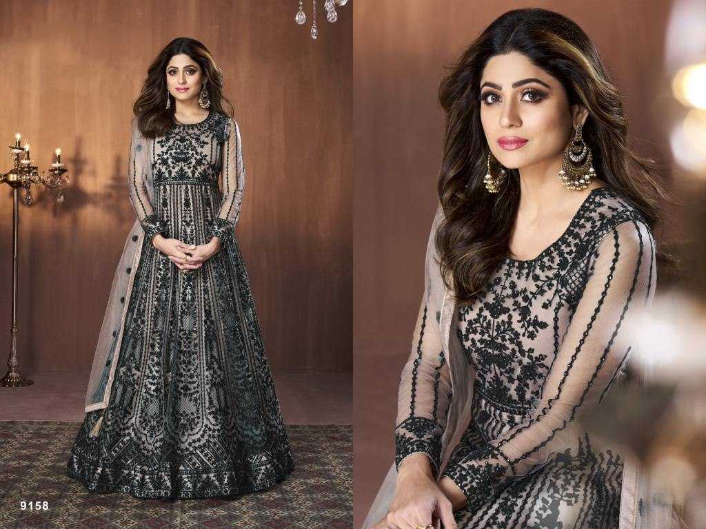 Ynf Net KESH504 9158 Gowns Bollywood Collections Festive Collections Wholesale Embroidery Gowns Net Gowns Shamita Shetty Manufacturer