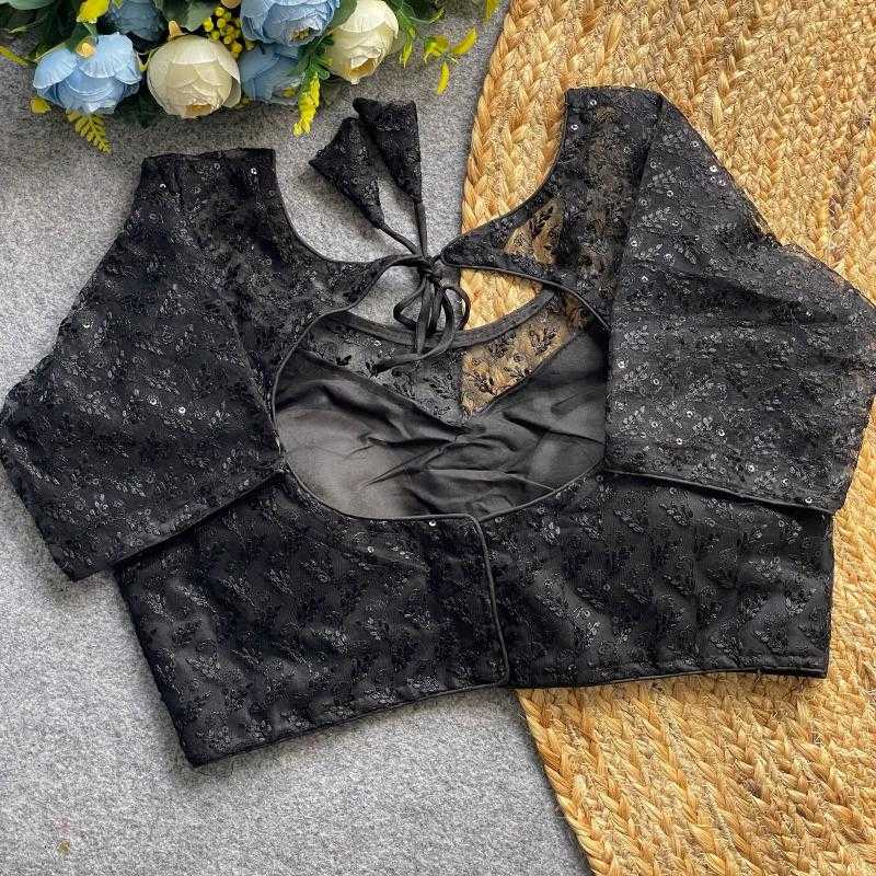 Ynf Nylon KESH426 018 Readymade Blouses Wholesale Sequence Embroidery Blouse Embroidered Blouses Party Wear Blouse Manufacturer