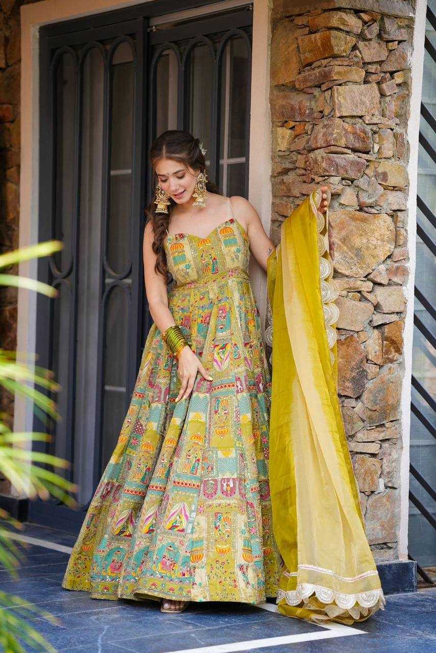 Ynf Organza KESH154 300 Gowns Wholesale Printed Gowns Anarkali Gown Long Gowns Manufacturer
