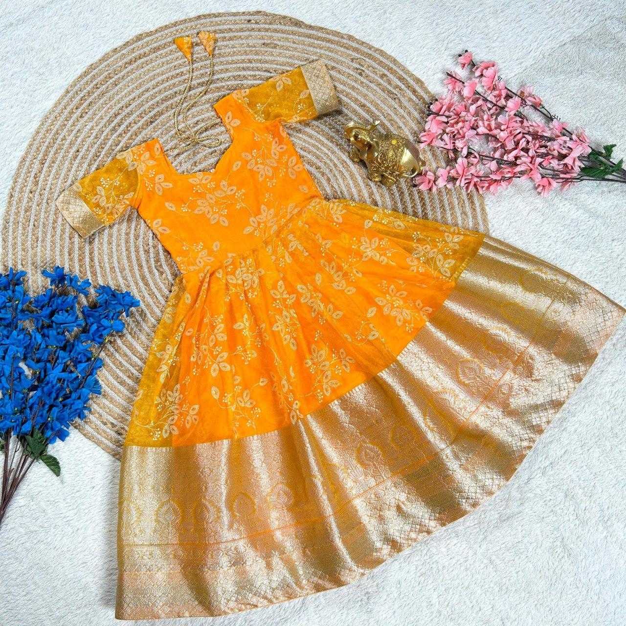 Ynf Organza KESH505 340 Kids Wear Wholesale Kids Gown Kids Ethnic Gowns Manufacturer