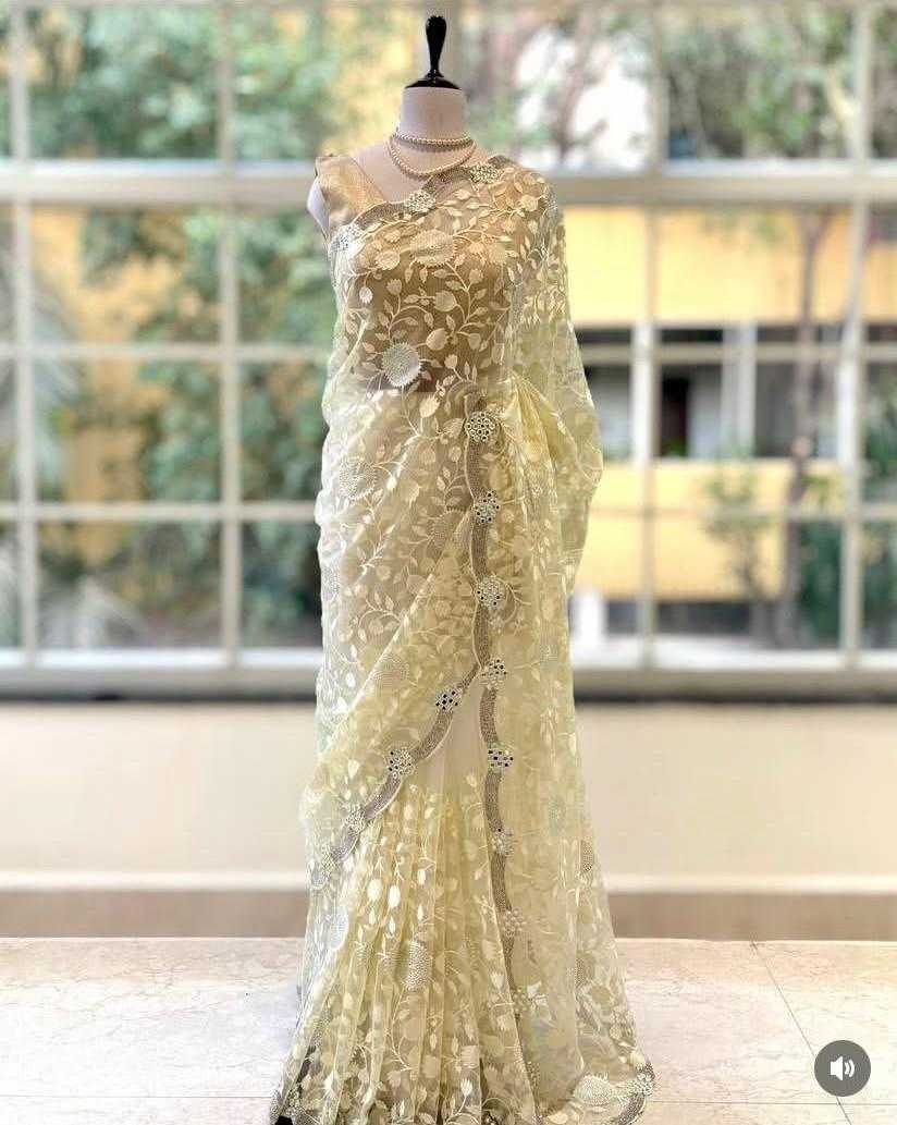 Ynf Organza RIN164 perfect blend Sarees Wedding Collections Festive Collections Wholesale Organza Sarees White Sarees Onam Collections Manufacturer