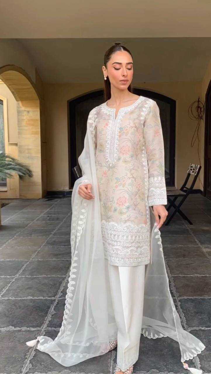 Ynf Organza Silk KESH499 3126 Suits & Dresses Wedding Collections Festive Collections Wholesale Embroidery Suits Palazzo Suit Ladies Silk Suit Manufacturer