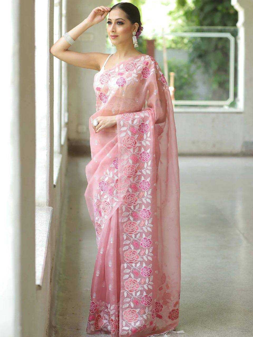 Ynf Organza Silk RIN131 318 Silk Sarees Wholesale Party Wear Silk Sarees Embroidered Silk Sarees Manufacturer