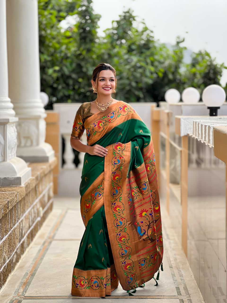 Ynf Paithani Silk KESH515 Harmony Paithani-2 Silk Sarees Wedding Collections Festive Collections Wholesale Paithani Sarees Traditional Silk Sarees Silk Sarees With Blouse Manufacturer