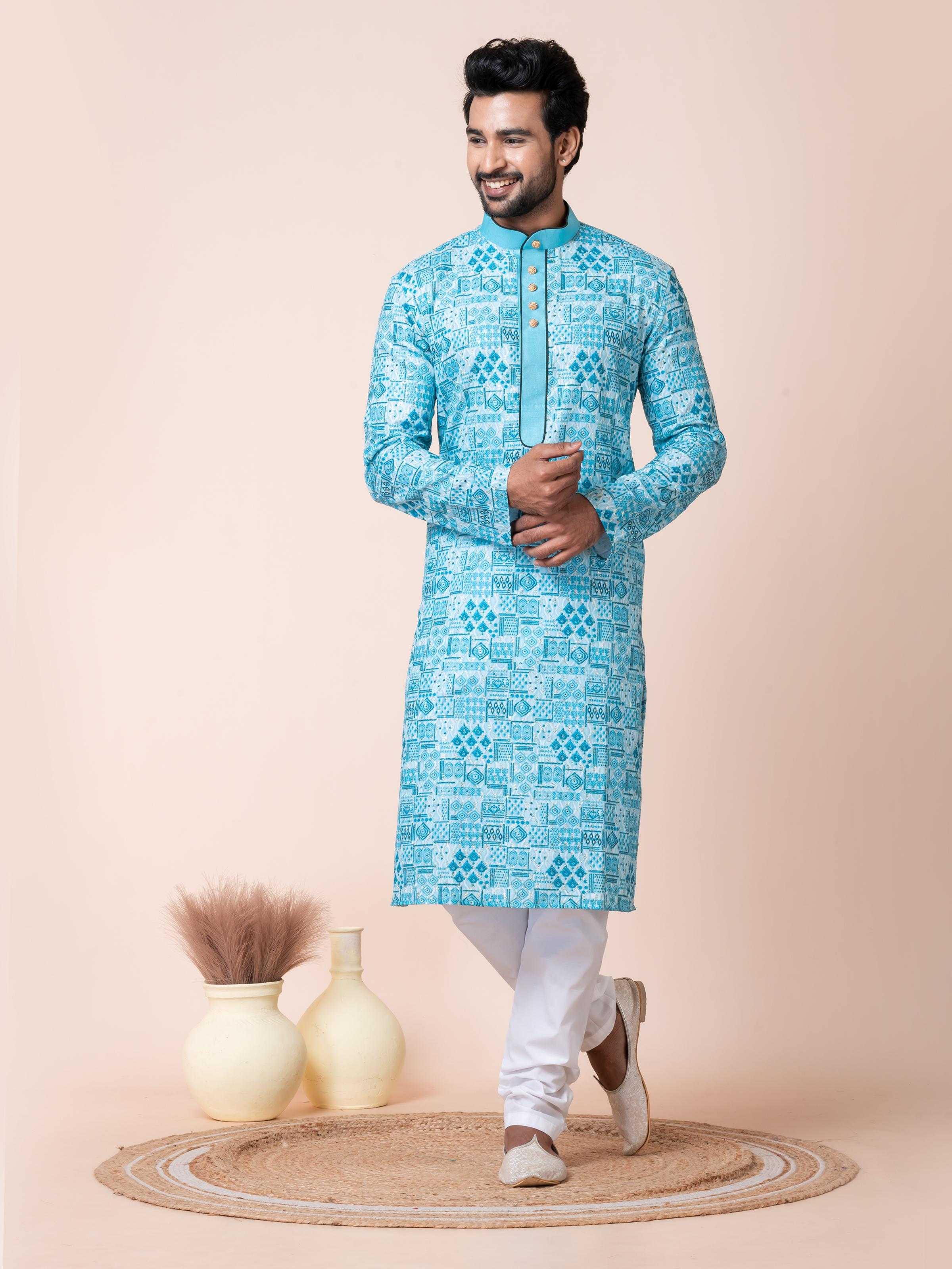 Ynf Poly Cotton RIN223 3481A Mens Wear Wholesale Mens Kurtas Mens Kurta Pyjama Men Wedding kurta Manufacturer